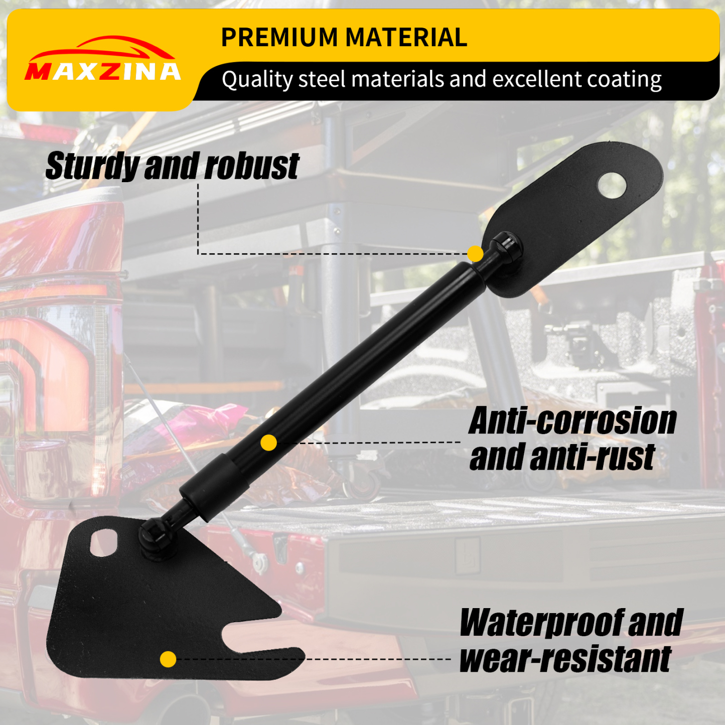 Maxzina Tailgate Assist Compatible with 2015-2025 Ford F150 Truck Tailgate Slow-Drop Accessories Tail Gate Shock Damper