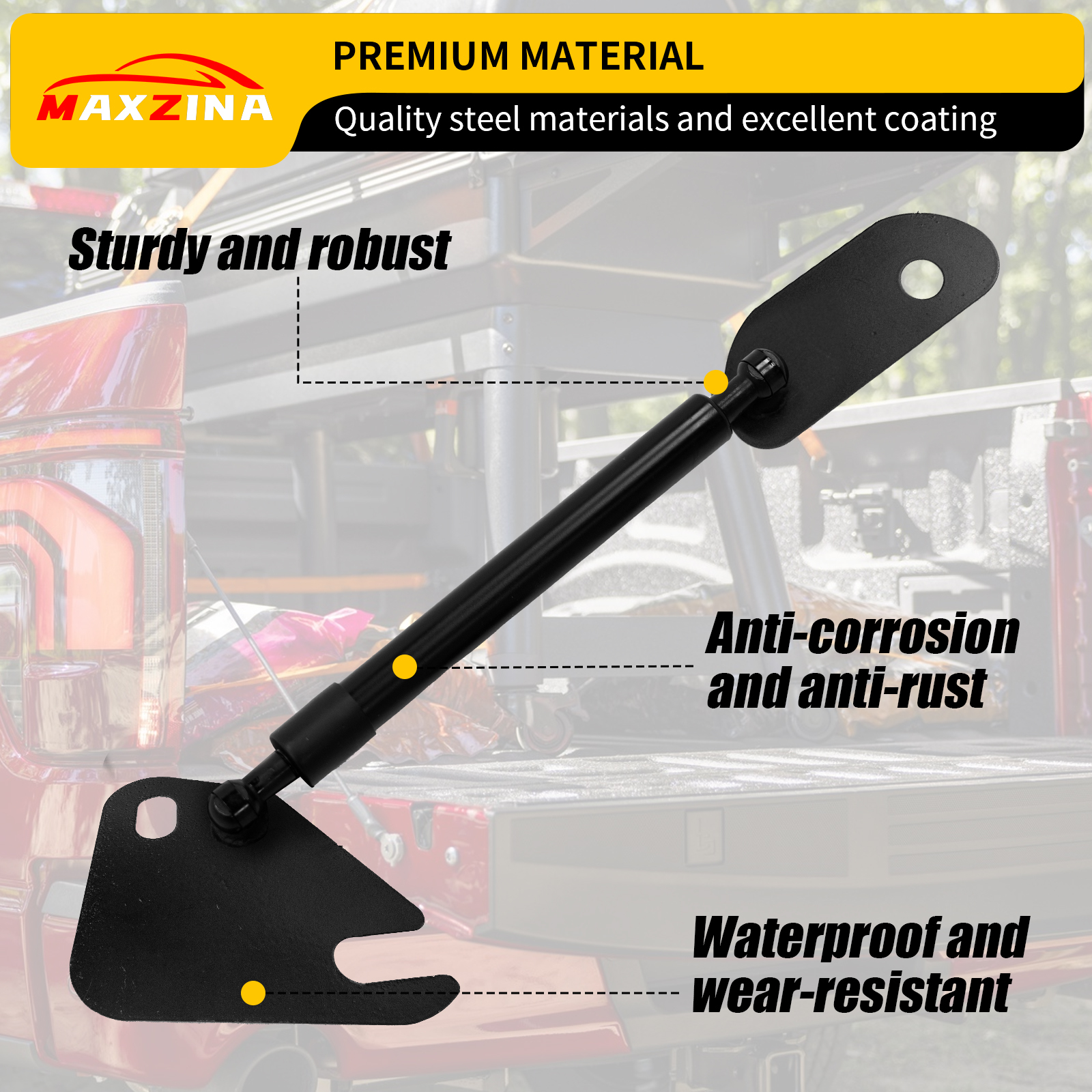 Maxzina Tailgate Assist Compatible with 2015-2025 Ford F150 Truck Tailgate Slow-Drop Accessories Tail Gate Shock Damper