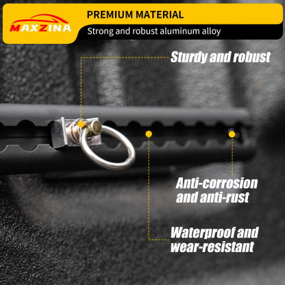 Maxzina Trail Rail System Compatible with 2015-2025 Ford F150 L-Track Side Rail Track Aluminum Alloy Silver Cargo Management Truck Bed Rail Tie Down System