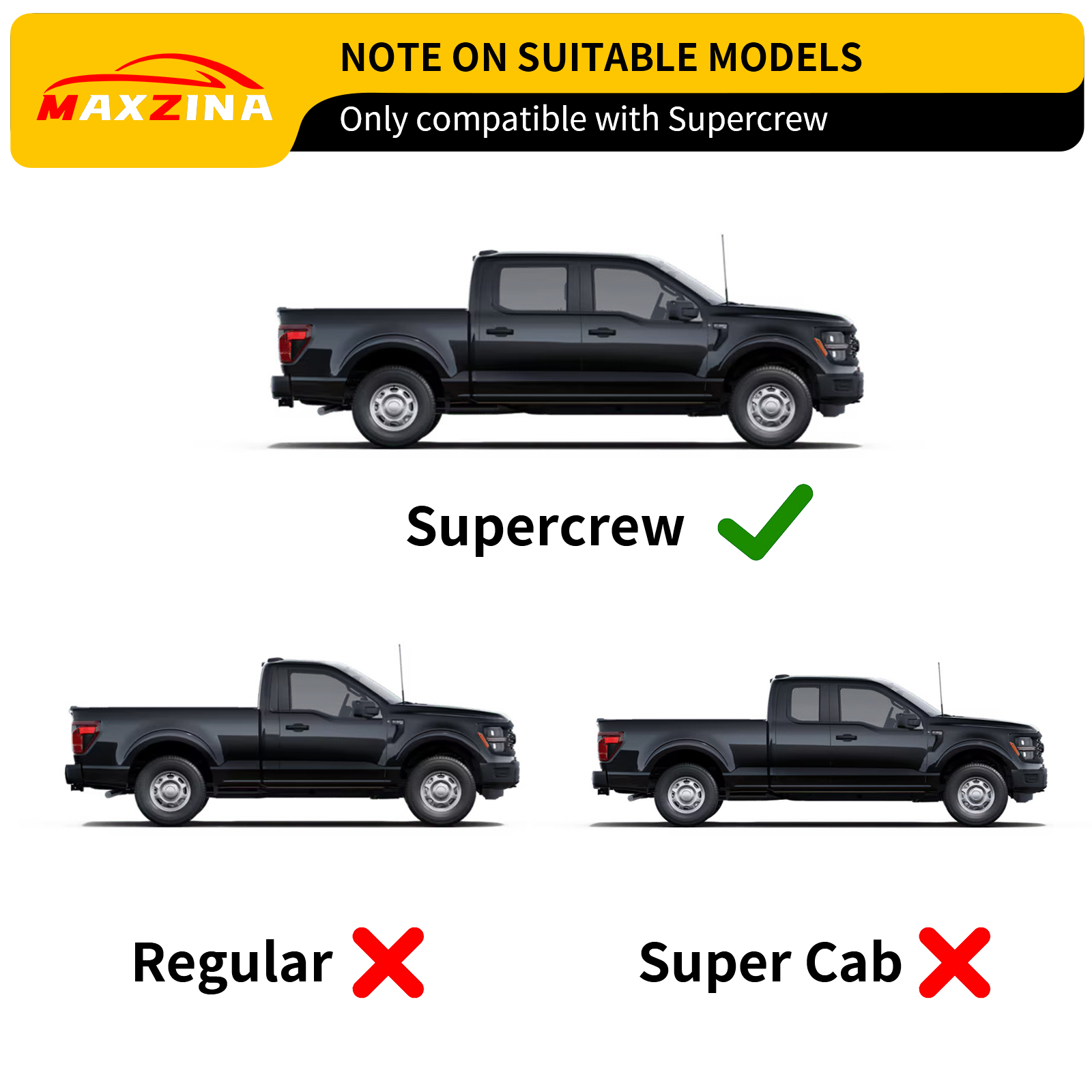 Maxzina Window Trim Compatible with 2021-2025 Ford F150 Supercrew ABS Plastic Window Molding Edge Guards Weatherstrip Bottom Sill Decoration Covers