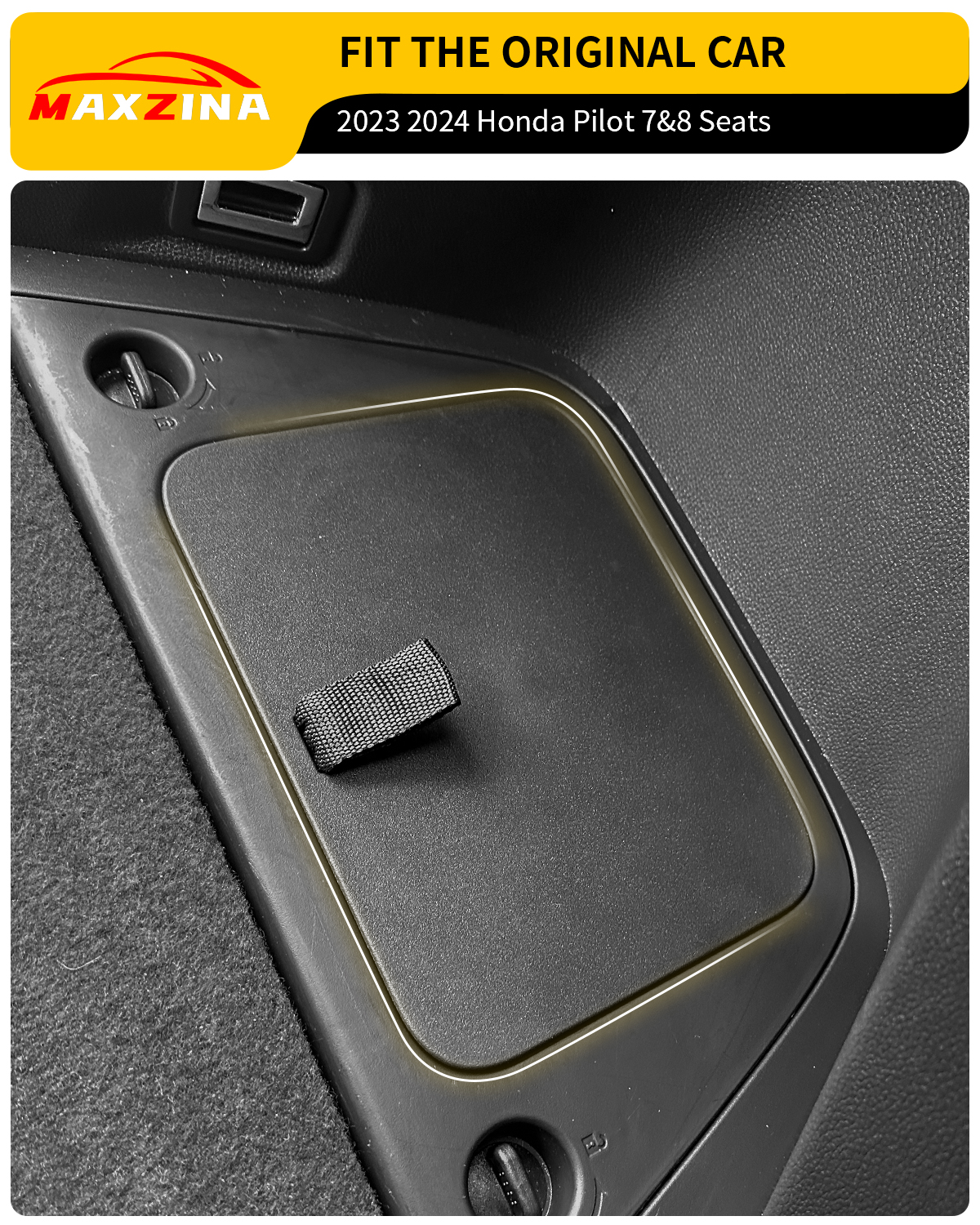 Maxzina Rear Trunk Organizer Cover Compatible with 2023 2024 2025 Honda Pilot Trunk Organizer Storage Bin Lid Left Driver Trunk Side Storage Box Cover Protector