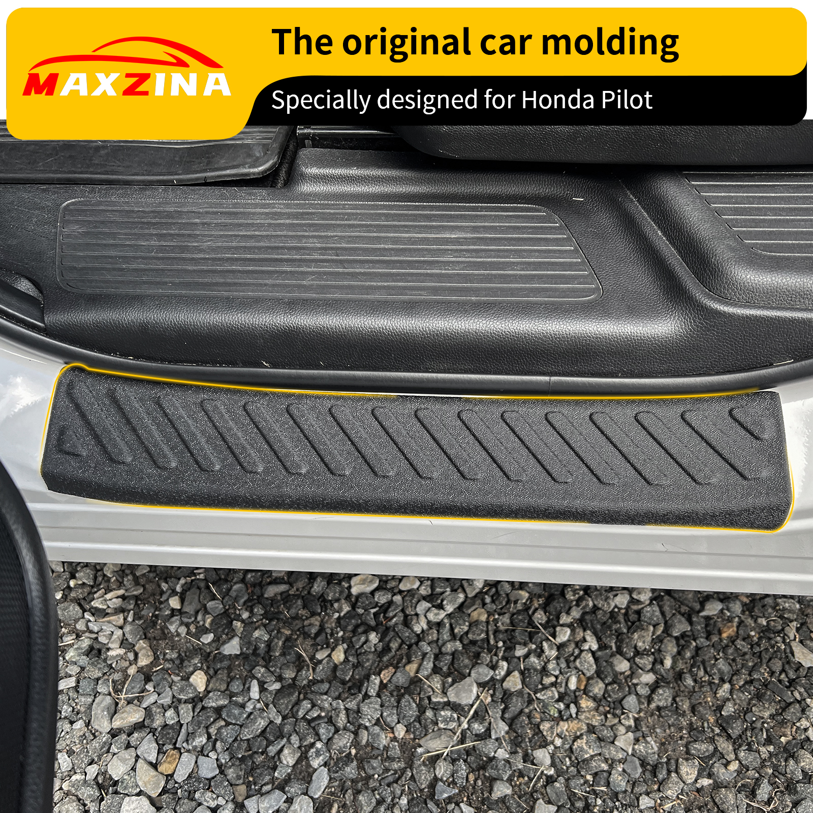 Maxzina Door Sill Protector Compatible with 2023-2025 Honda Pilot 2023-2025 Honda Ridgeline Step Protector Door Edge Step Guard Car Side Dust Shield Cover