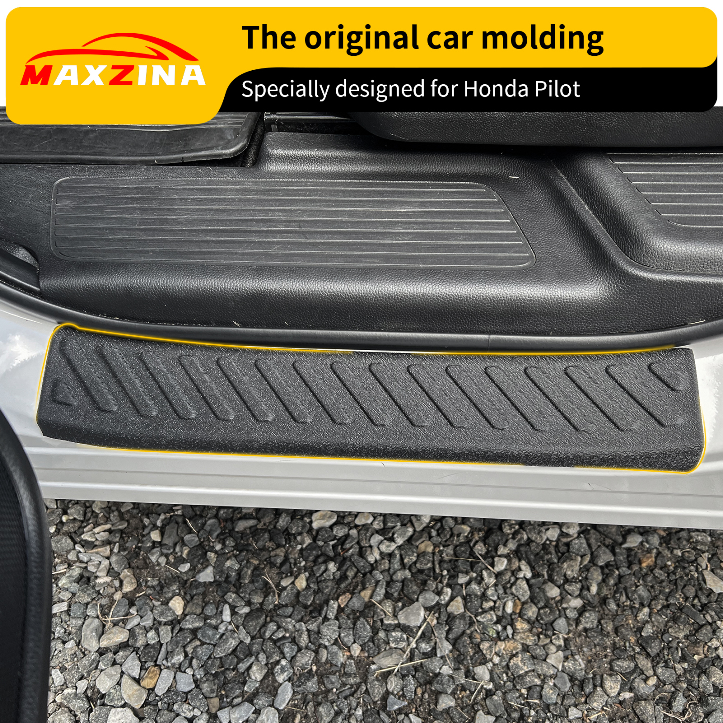 Maxzina Door Sill Protector Compatible with 2023-2025 Honda Pilot 2023-2025 Honda Ridgeline Step Protector Door Edge Step Guard Car Side Dust Shield Cover