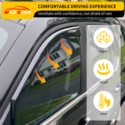 Maxzina Visor Rain Guards Compatible with 2023-2025 Honda Pilot Front and Rear in-Channel Window Visors Wind Deflectors Weather Shield for 2024 Pilot 4PCS Accessories