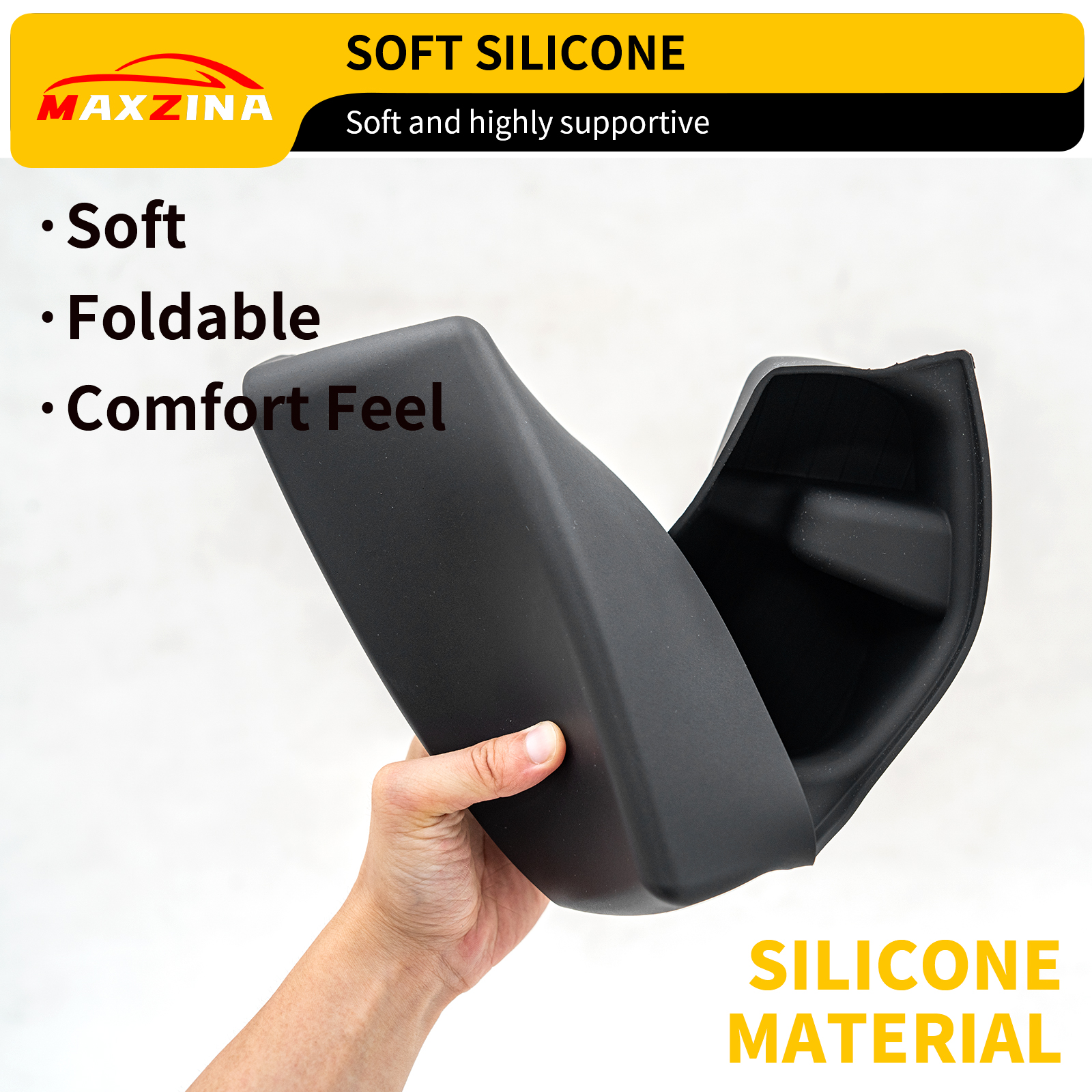 Maxzina Door Side Storage Tray Compatible with 2023-2025 Honda Pilot 4PCS Side Door Storage Box Organizer Front & Rear Car Side Phone Pocket Silicone for 2024 Pilot Accessories