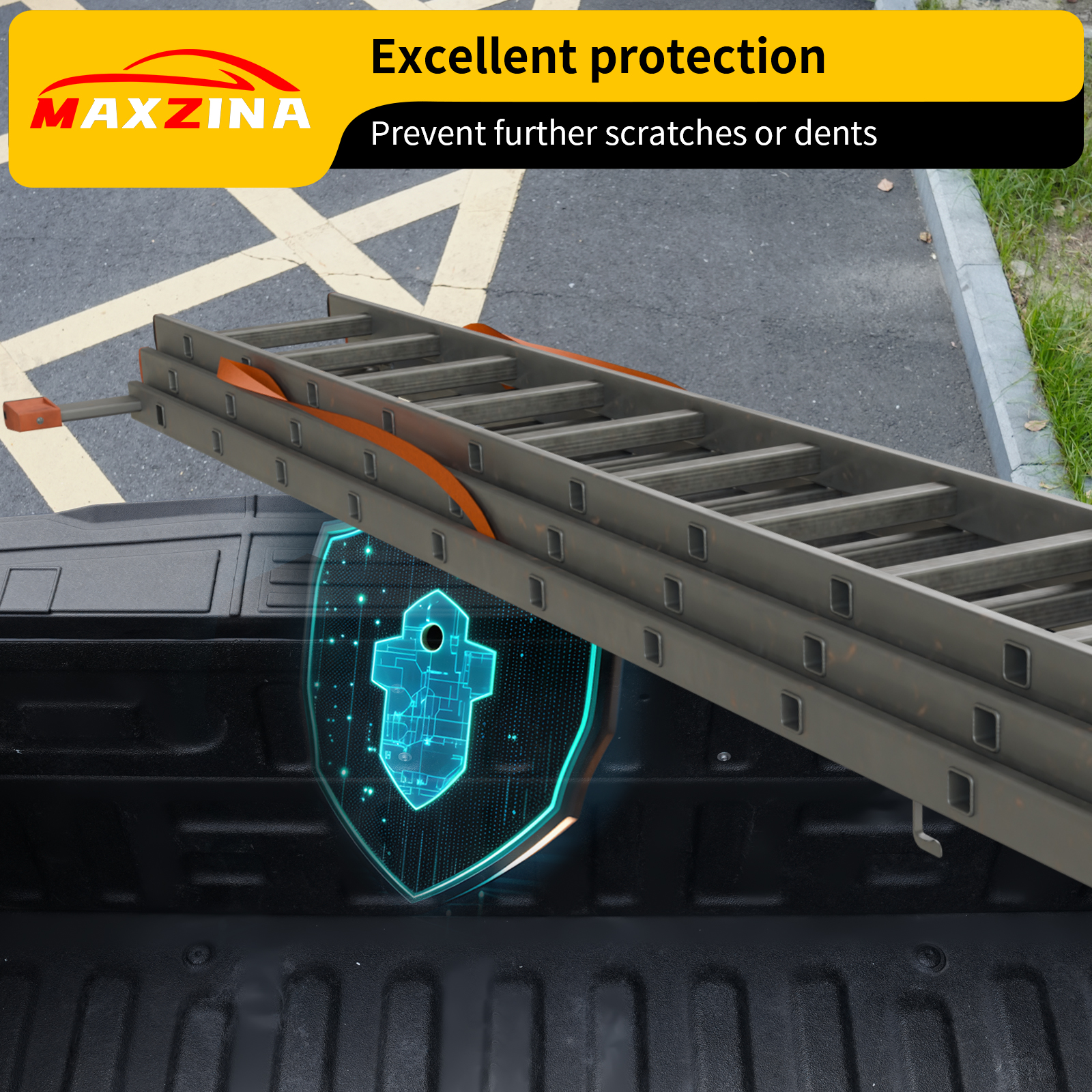 Maxzina Tailgate Molding Cap Cover Compatible with 2021-2025 Ford F150 TPE Tailgate Molding Trim Top Cap Protector Cover for 2024 Ford F-150 Accessories (NOT for Multifunction Tailgate)