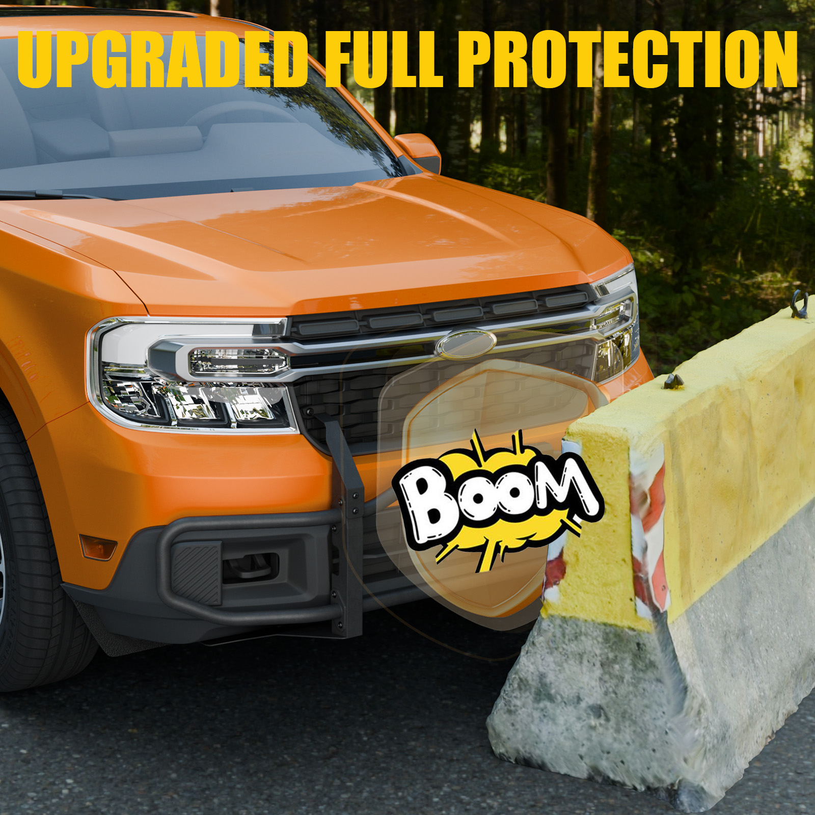 Maxzina Bull Bar Compatible with 2022-2024 Ford Maverick XLT (Not for 2025 2026) Front Bumper Carbon Steel Bolt-On Grill Bar Bumper Grille Brash Gurad