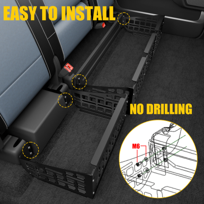 Maxzina Under Seat Storage Molle Panel Compatible With 2015-2025 2026 Ford F150 SuperCrew Cab 2017-2026 Super Duty F250 F350 F450 F550 Crew Cab Detachable Rear Underseat Organizer for F-150 Accessories