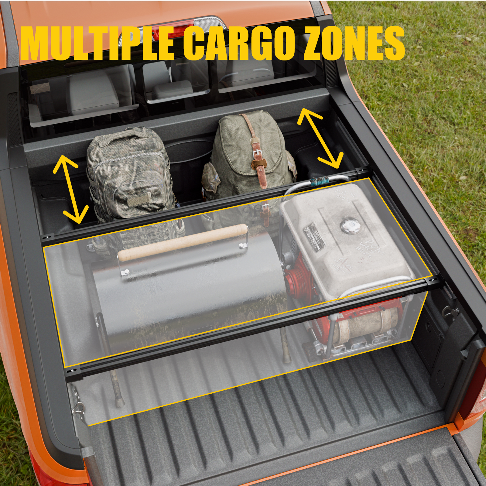 Maxzina Side Rail Cargo Bars Compatible with 2022-2025 2026 Ford Maverick Cargo Divider Bars Truck Bed Side Rail Sliding T-Slot Crossbars for 2024 Maverick Accessories (2PCS)