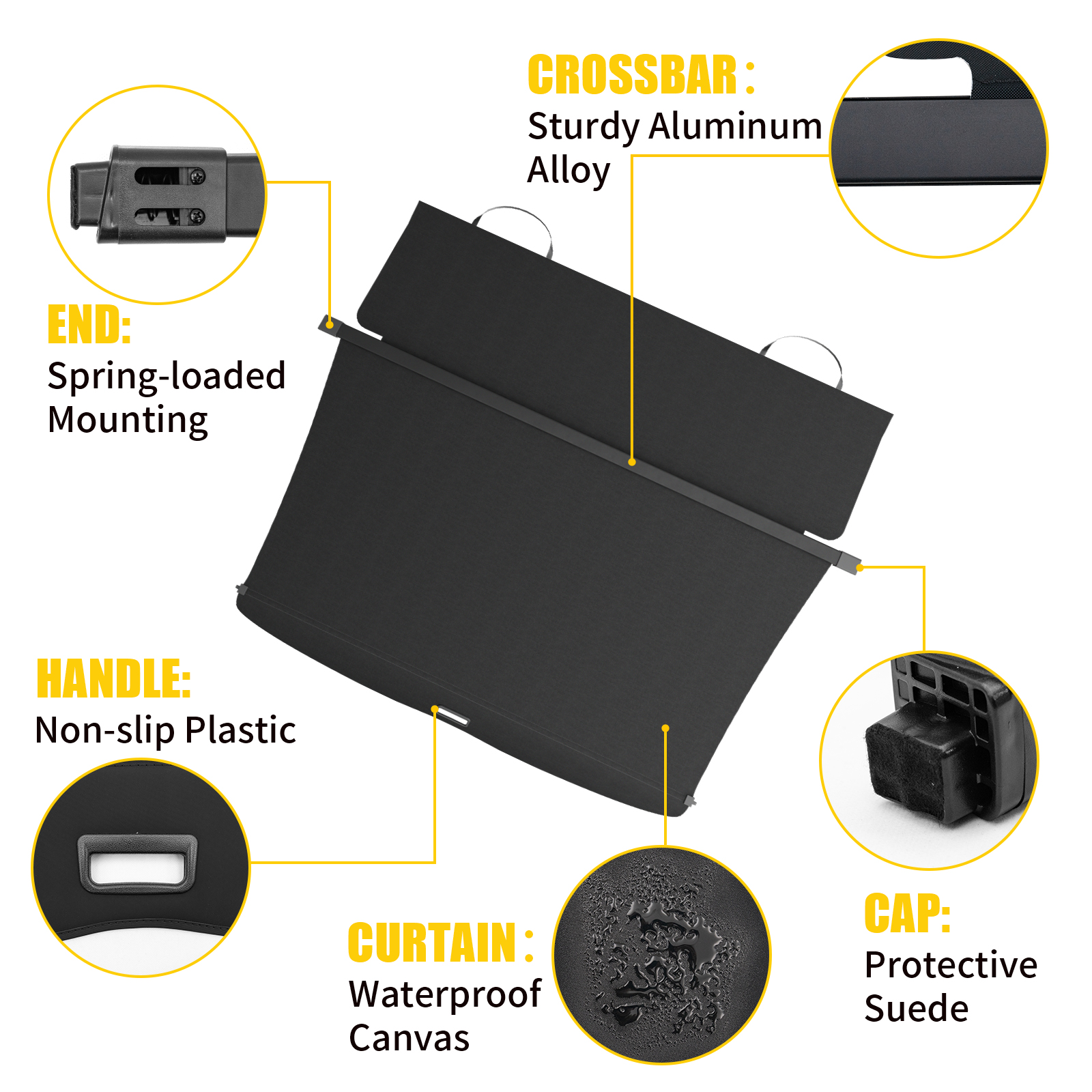 Maxzina Cargo Cover Compatible with 2023-2025 2026 Honda Pilot Rear Trunk Cover Cargo Retractable Security Shade Shield Lid for 2024 Pilot Accessories