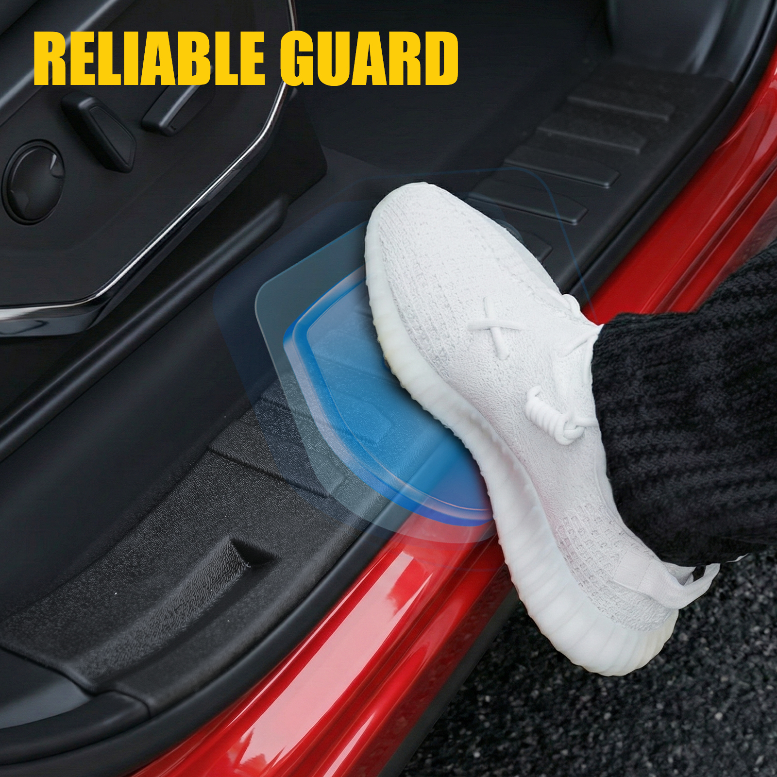 Maxzina Door Sill Protector Compatible with 2021-2024 2025 2026 Ford F150 Side Step Protector Side Edge Step Guard Car Door Dust Shield Cover