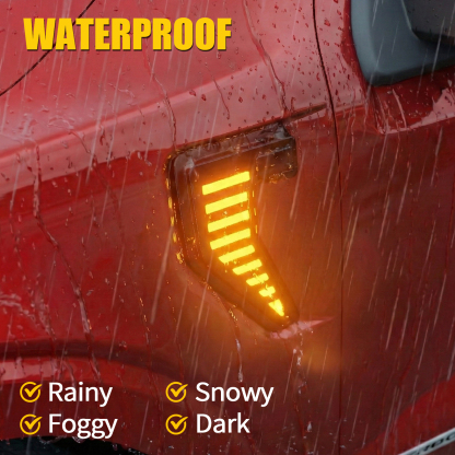 Maxzina Side Marker Lights Compatible with 2024-2025 Ford F150 Side Marker Lamps Plug-and-Play ABS Plastic Housing Waterproof LED Lights Auxiliary Lamps for F-150 Accessories