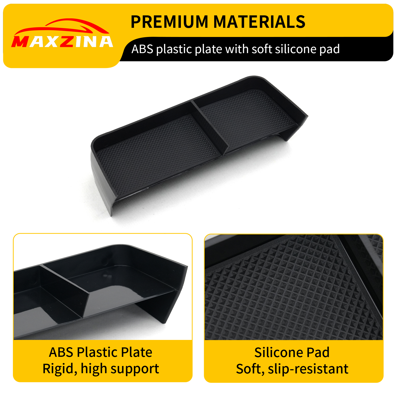 Maxzina Center Console Insert Divider Compatible with 2023-2025 Honda Pilot 2026 Passport Front Center Console Organizer Double Layer Three Compartment Storage Tray for 2024 Pilot Accessories