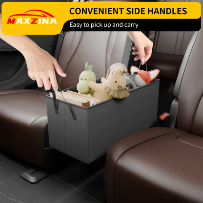 Maxzina Seat Aisle Storage Box Compatible with 2021-2025 2026 Kia Sorento Rear Car Seat Organizer Foldable Backseat Console Organizer 2nd Row Travel Storage Box for 2025 Sorento 6 Seats Accessories