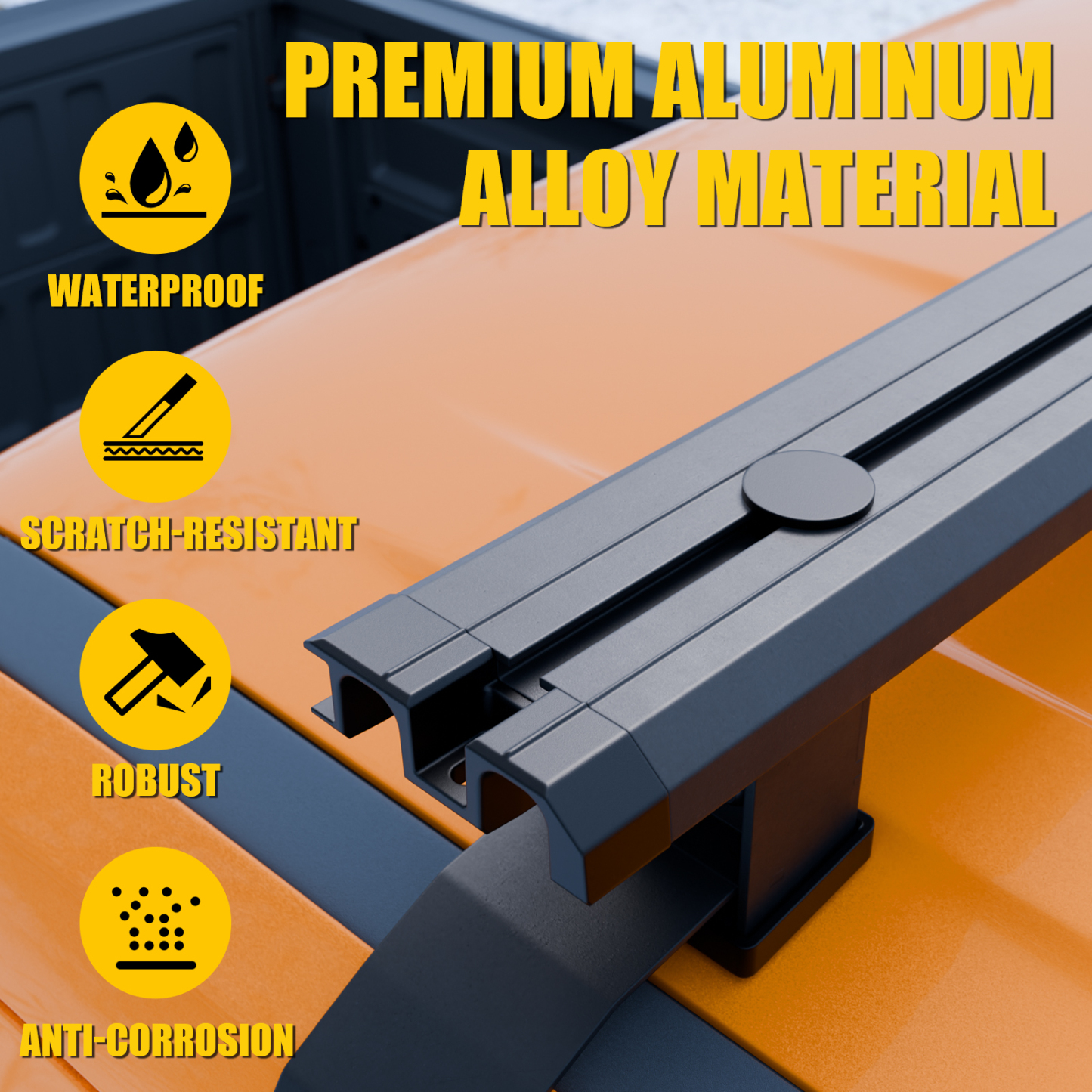 Maxzina 220lbs Roof Rack Cross Bars Compatible with 2022-2025 Ford Maverick 50" Aluminum Alloy T-Slot Truck Crossbar Roof Rack Rails Rooftop Luggage Cargo Carrier for 2024 Maverick Accessories