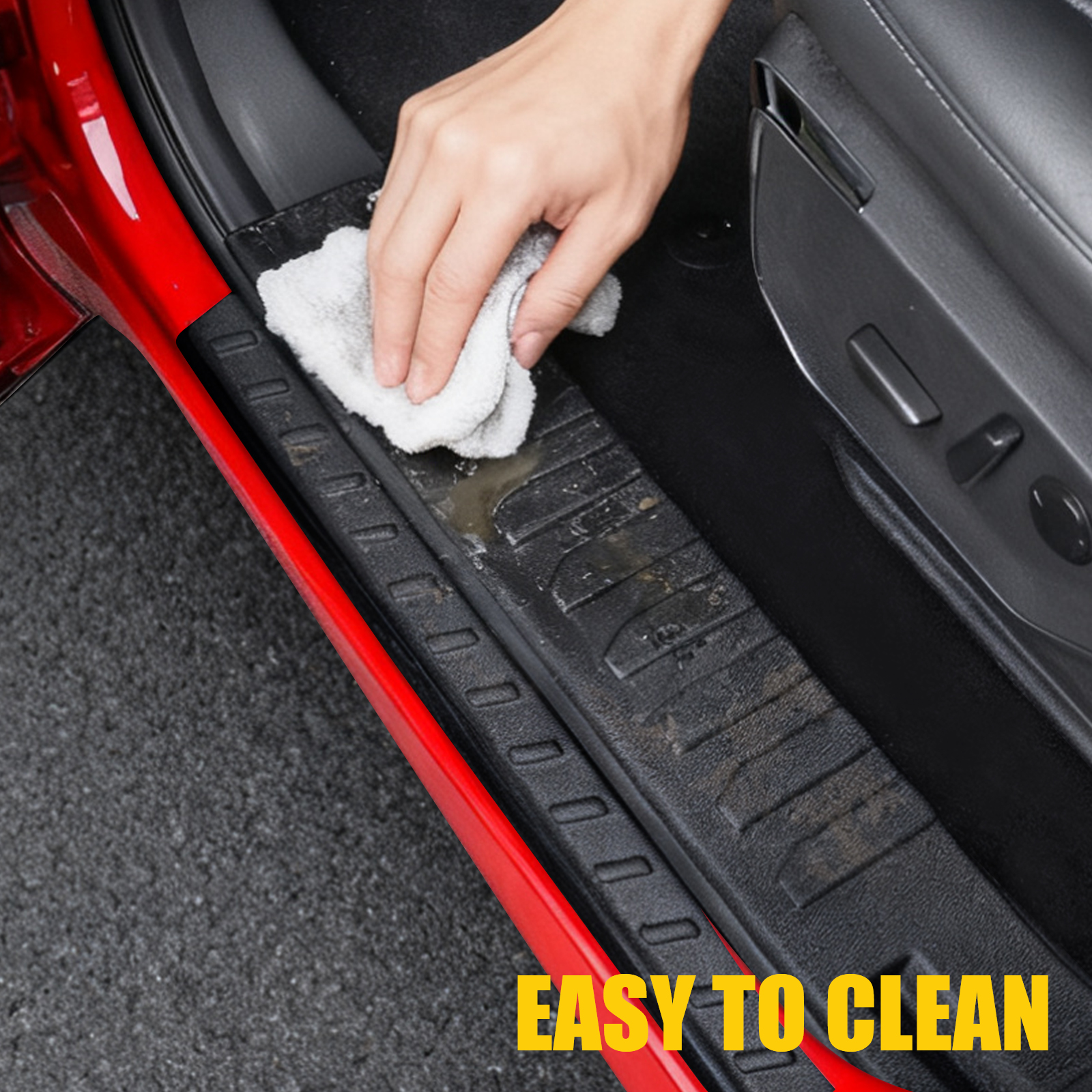 Maxzina Door Sill Protector Compatible with 2021-2024 2025 2026 Ford F150 Side Step Protector Side Edge Step Guard Car Door Dust Shield Cover