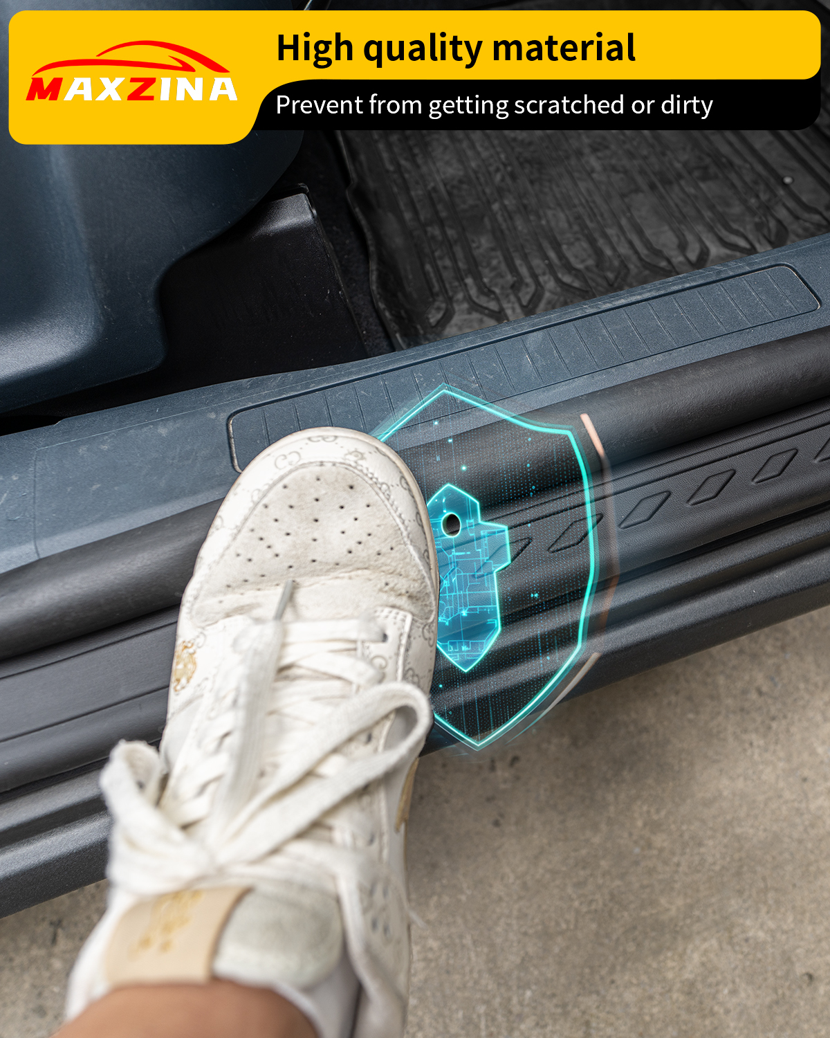 Maxzina 2022 2023 2024 2025 Ford Maverick Door Sill Protector 4PCS Door Step Protector Exterior