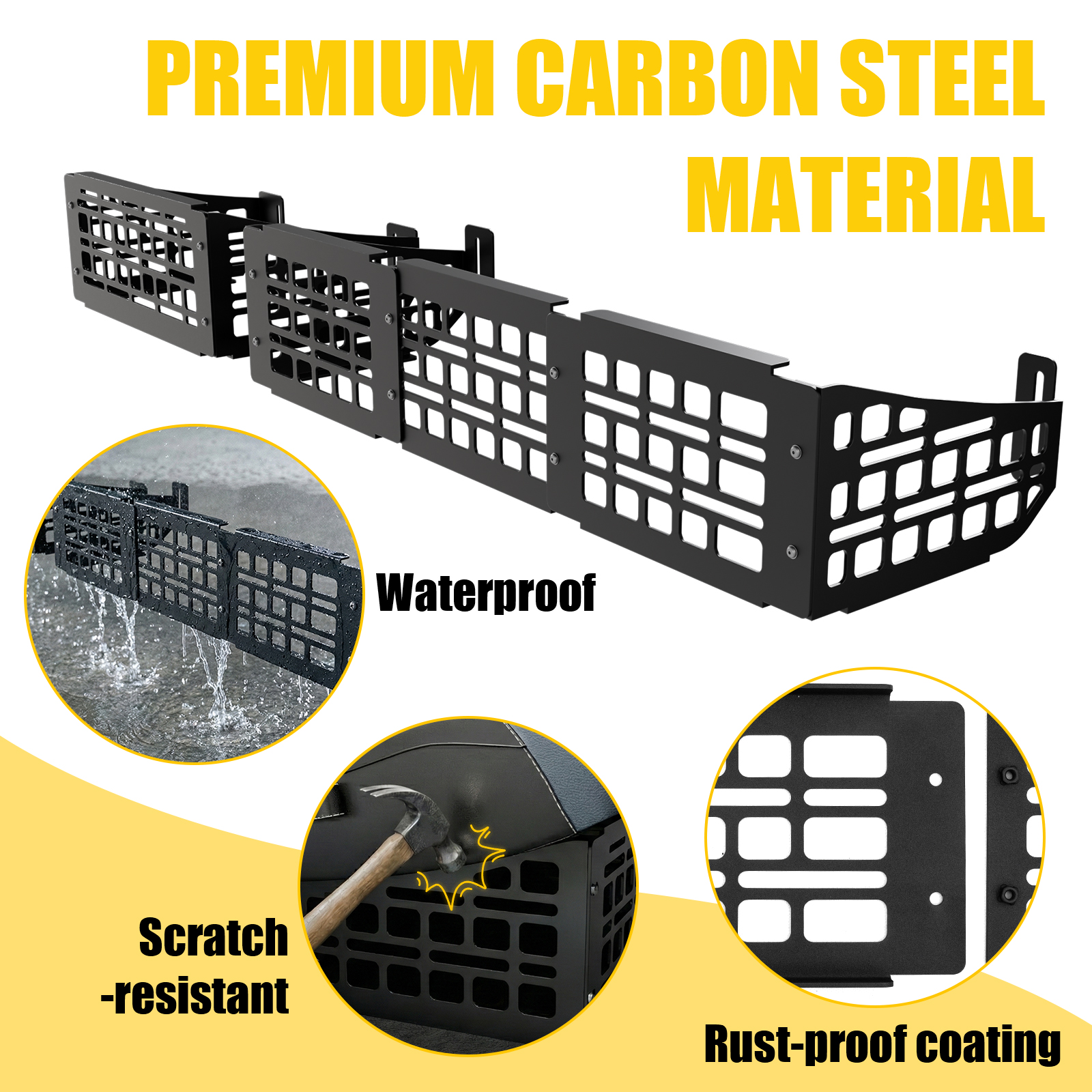 Maxzina Under Seat Storage Molle Panel Compatible With 2015-2025 2026 Ford F150 SuperCrew Cab 2017-2026 Super Duty F250 F350 F450 F550 Crew Cab Detachable Rear Underseat Organizer for F-150 Accessories