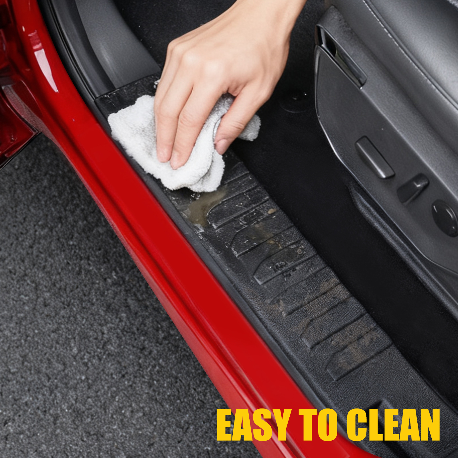 Maxzina Door Sill Protector Compatible with 2021-2024 2025 2026 Ford F150 Side Step Protector Side Edge Step Guard Car Door Dust Shield Cover