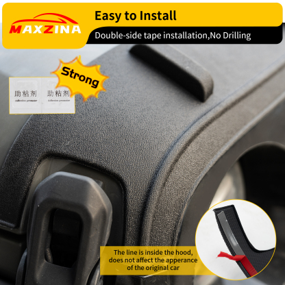 Maxzina TPE Hood Protector Compatible with 2020+ Jeep Gladiator JT 2018+ Jeep Wrangler JL Hood Shield TPE Hood Deflector Hood Guard for 2025 2026 Gladiator Wrangler JL Accessories