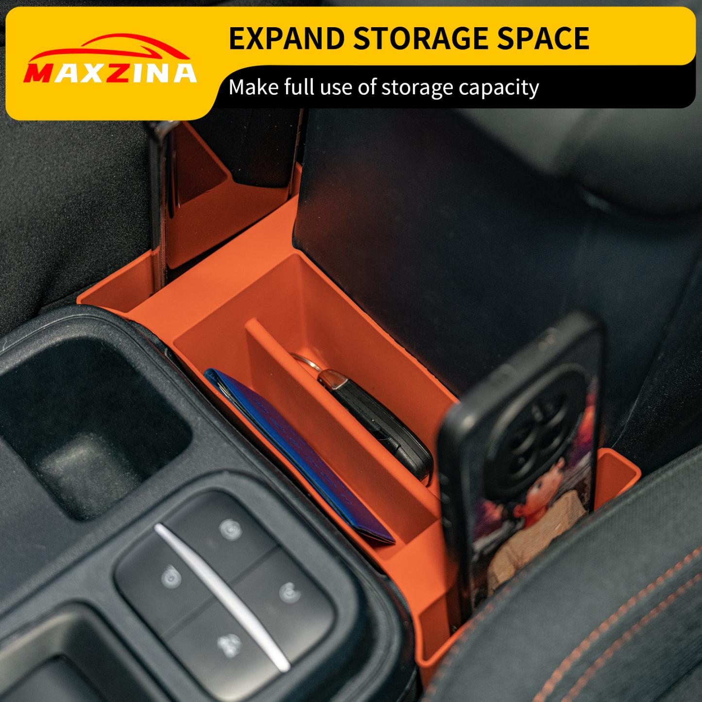 Maxzina 2022 2023 2024 2025 Ford Maverick Center Console Organizer Silicone Front Center Console Shifter Storage Tray Gear Shifter Organizer Tray Front Armrest Storage