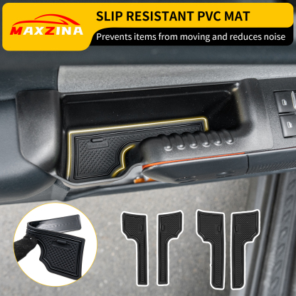 Maxzina Door Handle Storage Compatible with 2022-2025 Ford Maverick ABS Plastic Door Side Storage Tray with PVC Pads Side Organizer