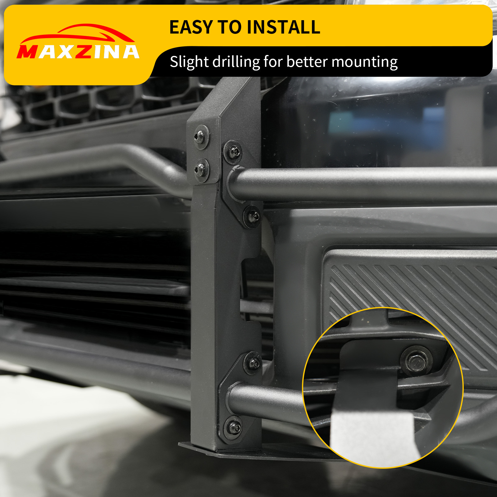 Maxzina Bull Bar Compatible with 2022-2024 Ford Maverick XLT (Not for 2025 2026) Front Bumper Carbon Steel Bolt-On Grill Bar Bumper Grille Brash Gurad