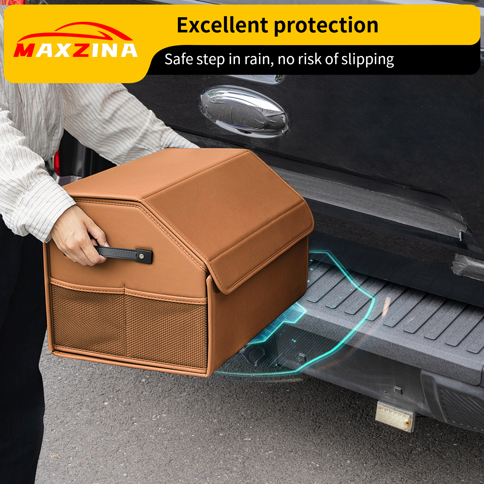 Maxzina Rear Bumper Step Pad Compatible with 2022 2023 2024 2025 Ford Maverick (Not for Lariat) Tailgate Door Protector TPE Mat