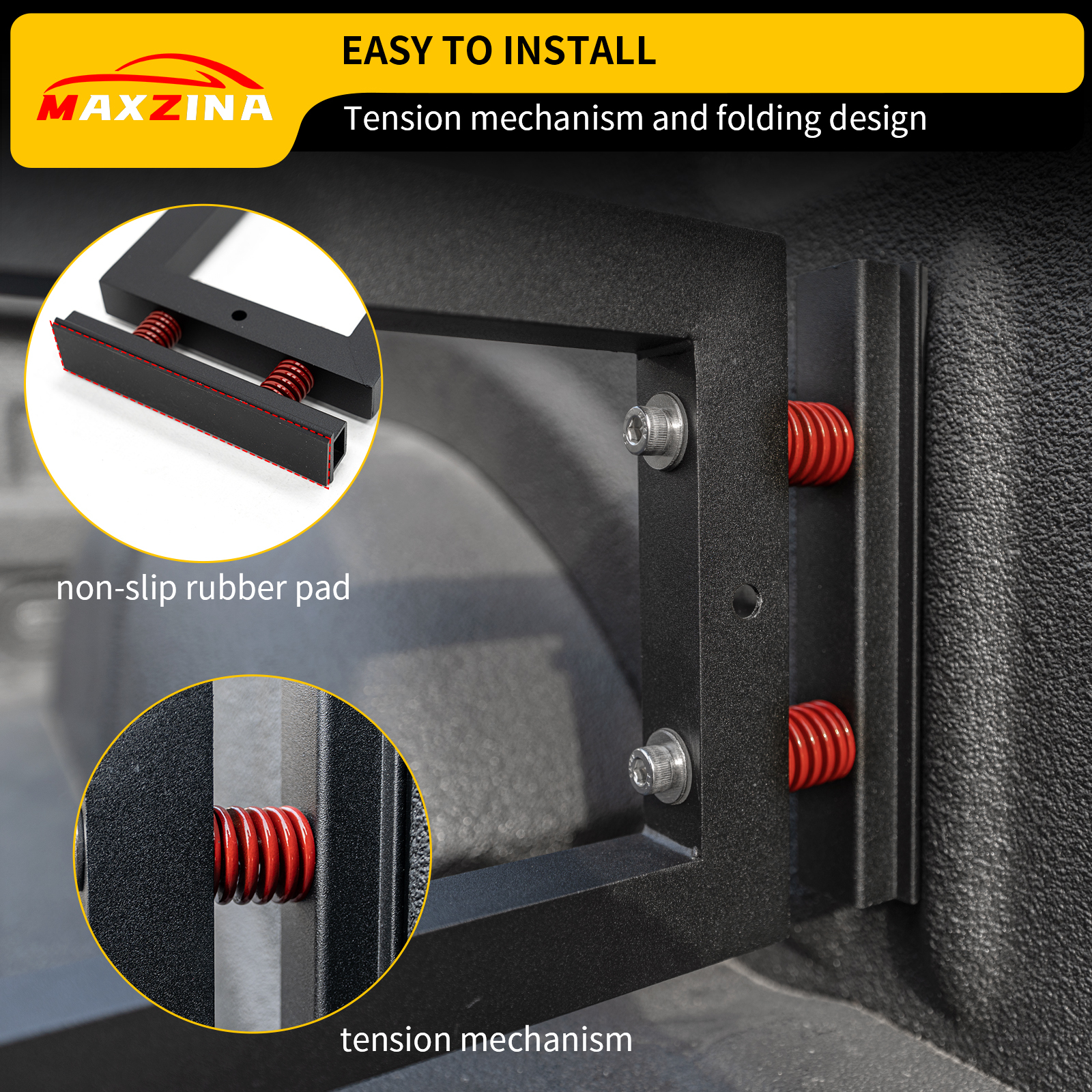 Maxzina Truck Bed Divider Compatible with 2024 2025 Ford F150 Cargo Divider Trunk Organizer Aluminum Alloy Luggage Divider Replacement