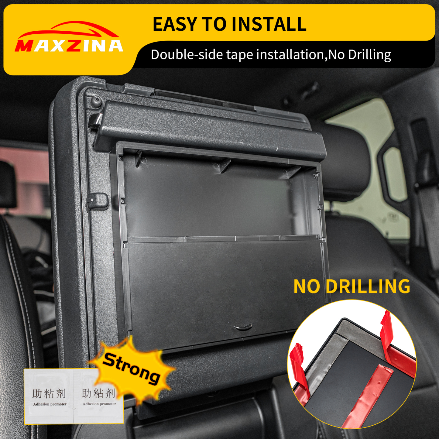 Maxzina Center Console Hidden Box Compatible with 2021-2025 Ford F150 ABS Plastic Armrest Hidden Organizer Compartment for 2024 F-150 Accessories (Full Console w/Bucket Seats w/o Pen Holders ONLY)