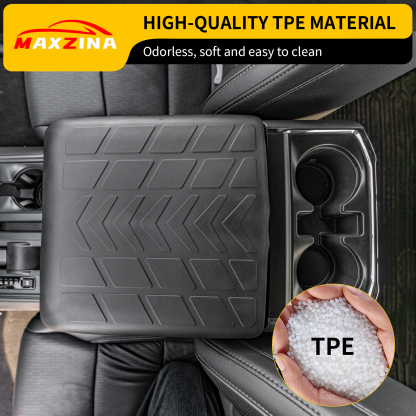 Maxzina Armrest Cover Compatible with 2021-2025 Ford F150 Center Console Cover Waterproof Car Armrest Seat Box Pad for 2024 Ford F-150 Accessories (Full Console with Bucket Seats ONLY)