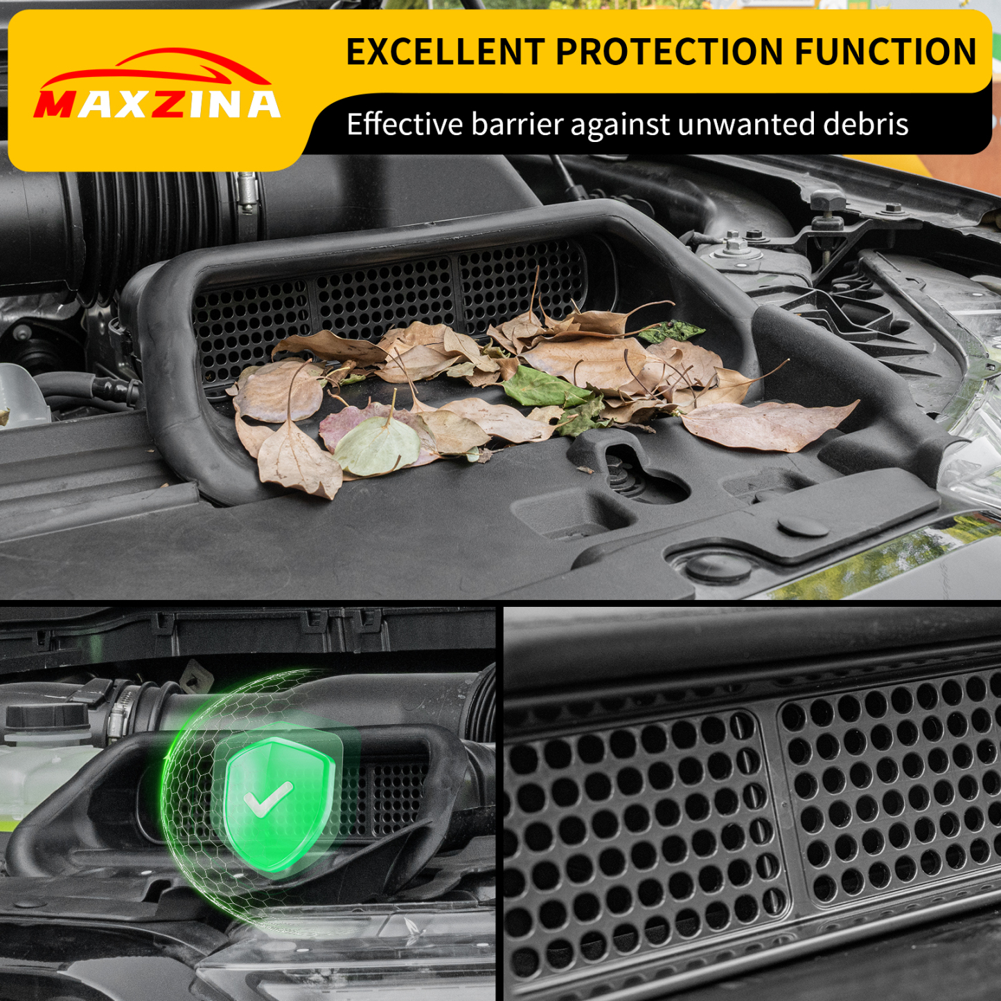 Maxzina Air Intake Scoop Filter Compatible with 2015-2025 Ford F150 2017+ F150 Raptor Air Scoop Cover Dust Cover Protector