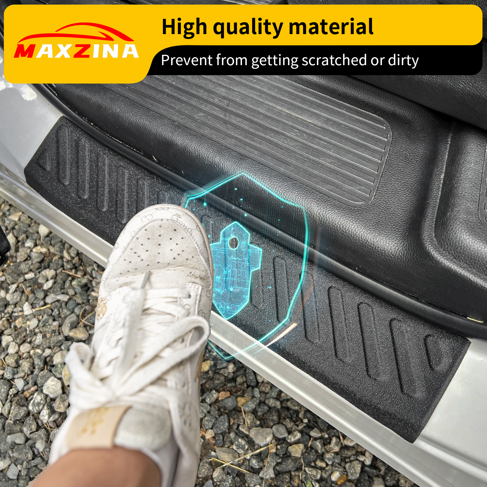 Maxzina Door Sill Protector Compatible with 2023-2025 Honda Pilot 2023-2025 Honda Ridgeline Step Protector Door Edge Step Guard Car Side Dust Shield Cover