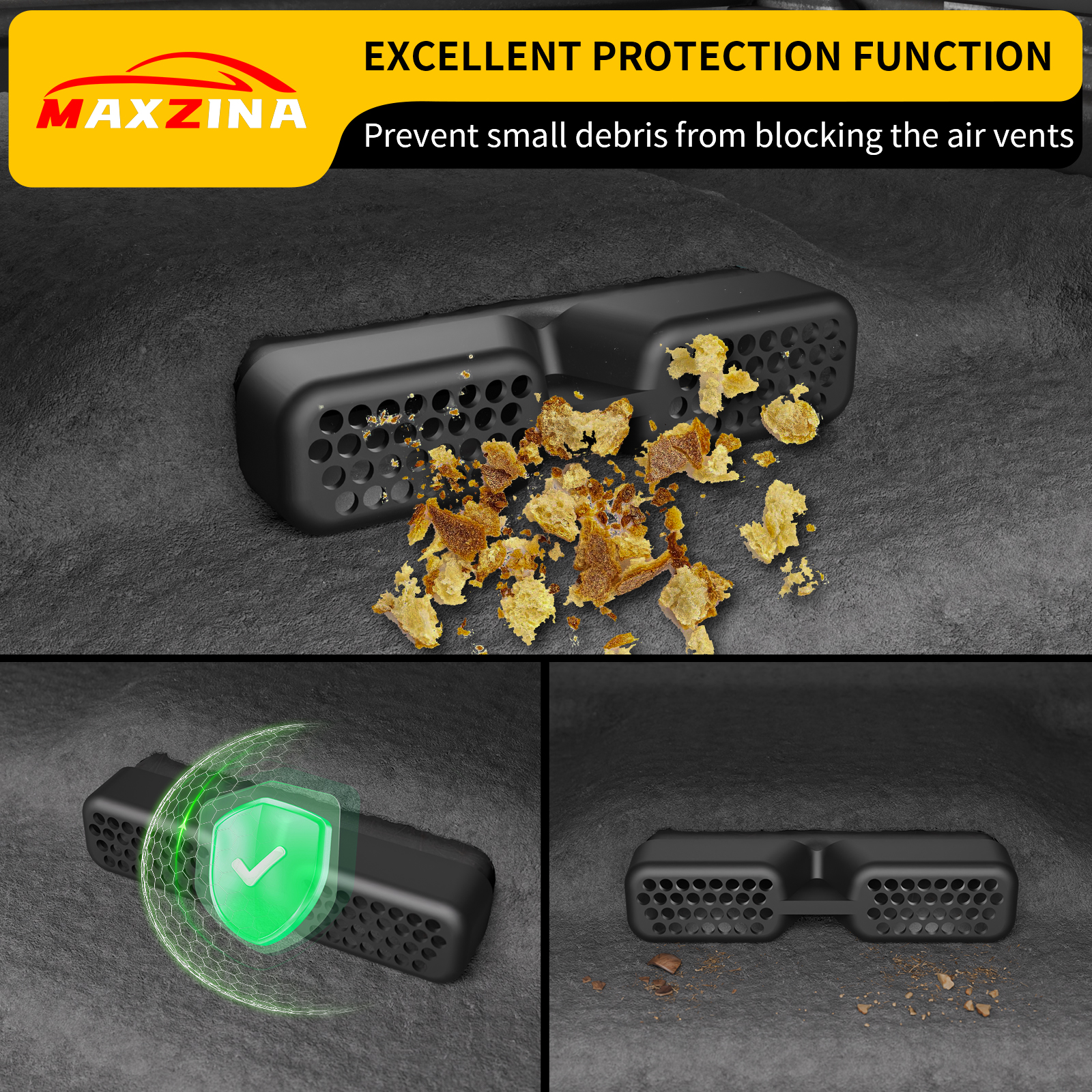 Maxzina Under Seat Vent Deflectors Compatible with 2023-2025 Honda Pilot Rear Air Conditioning Vent Cover Plug-in Rear Floor AC Vent Filter Cooler Summer Air Vent Extension