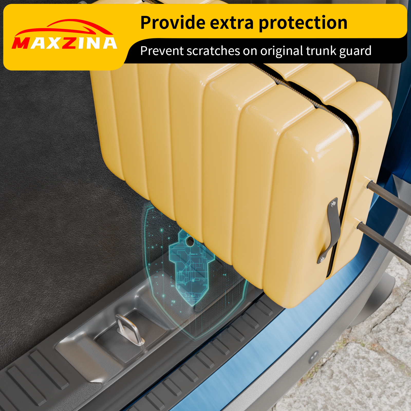 Maxzina Rear Bumper Protector Compatible with 2023-2025 Honda Pilot TPE Rear Bumper Guard Protection Anti-Scratch Internal & External Trunk Sill Cover