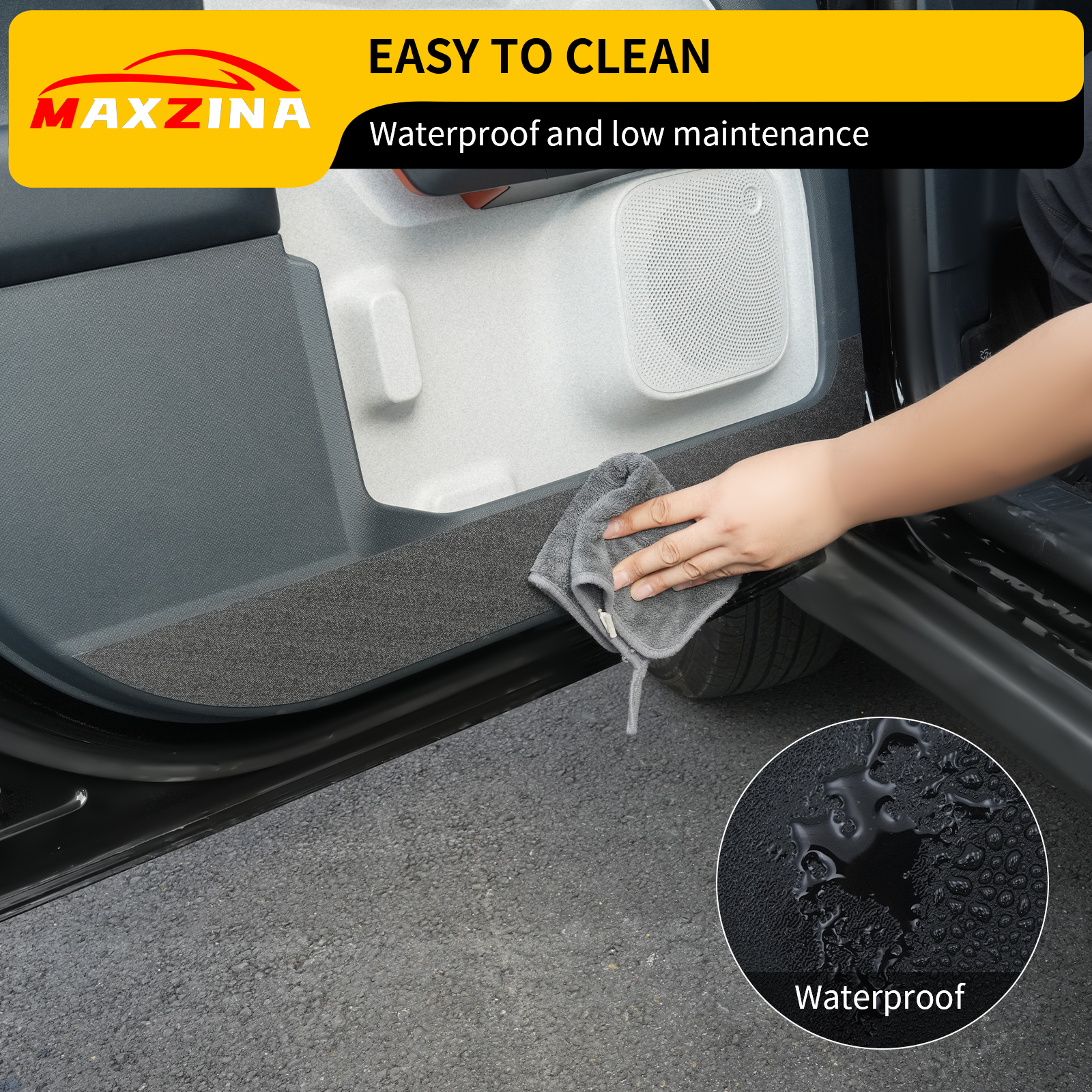 Maxzina Car Door Anti Kick Pads Compatible with 2022-2025 Ford Maverick Side Door Protective Cover Front & Rear TPE Inner Anti-Kick Panel Sticker Trim Protector 4PCS for 2024 Maverick Accessories