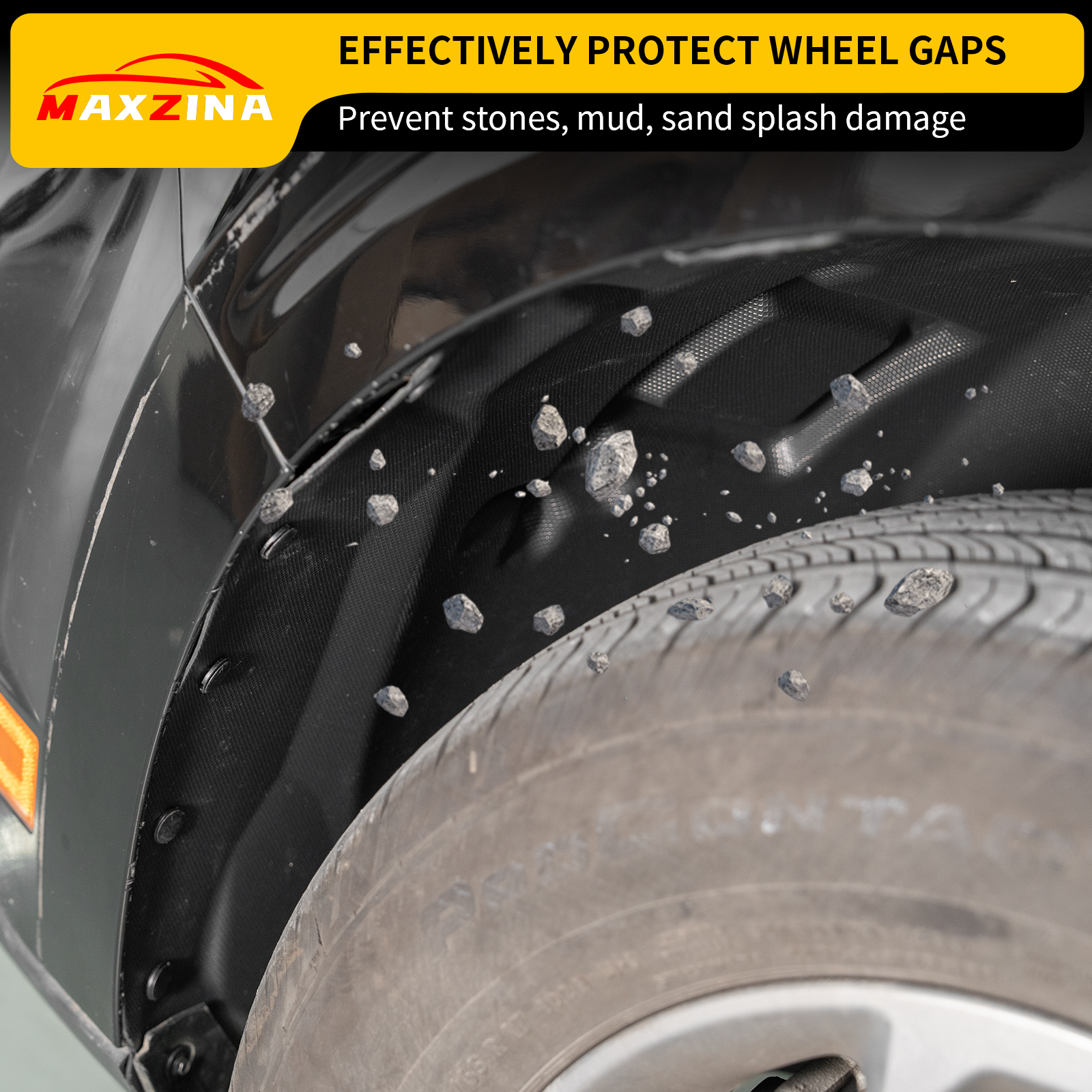 Maxzina Front Fender Liner Set Compatible with 2022-2025 Ford Maverick Front Driver & Passenger Side No Drilling Well Guards Tire Inner Fenders Splash Shield for 2024 Maverick Accessories (2PCS)