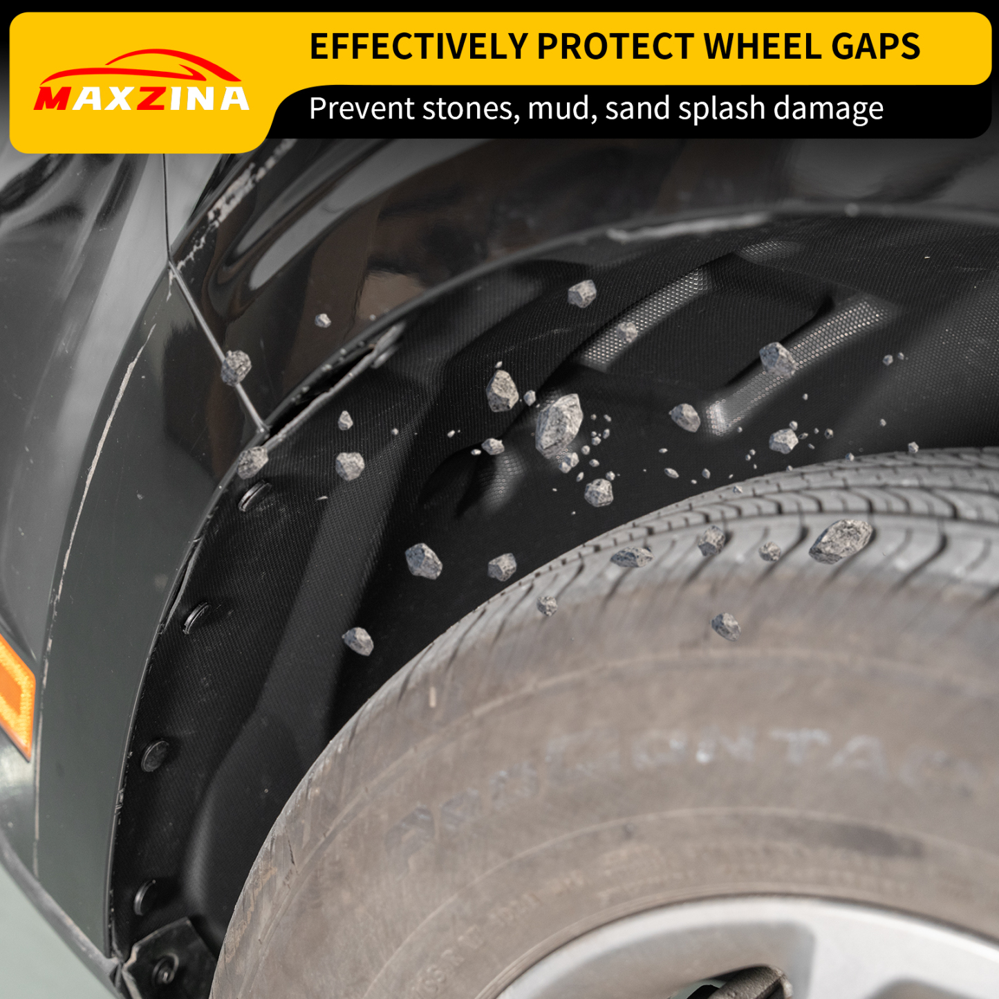 Maxzina Front Fender Liner Set Compatible with 2022-2025 Ford Maverick Front Driver & Passenger Side No Drilling Well Guards Tire Inner Fenders Splash Shield for 2024 Maverick Accessories (2PCS)