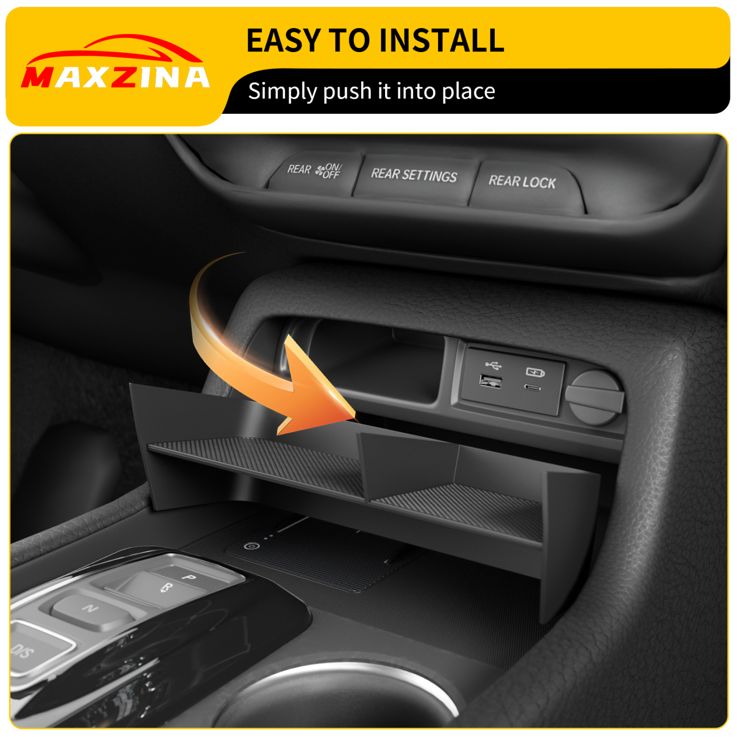 Maxzina Center Console Insert Divider Compatible with 2023-2025 Honda Pilot 2026 Passport Front Center Console Organizer Double Layer Three Compartment Storage Tray for 2024 Pilot Accessories