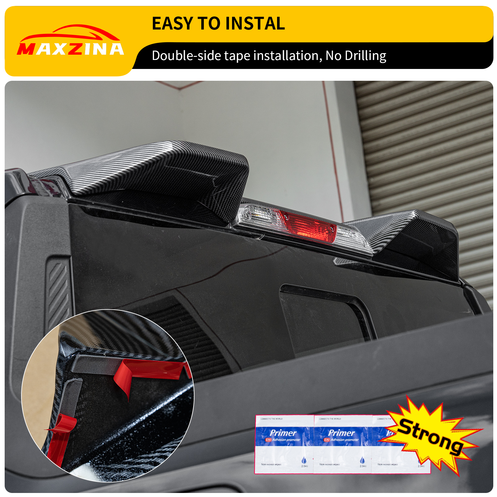 Maxzina Truck Cab Spoiler Compatible with 2022-2025 Ford Maverick Pickup Cab Rear Roof Spoiler Wing Lip ABS Plastic for 2024 Maverick Accessories