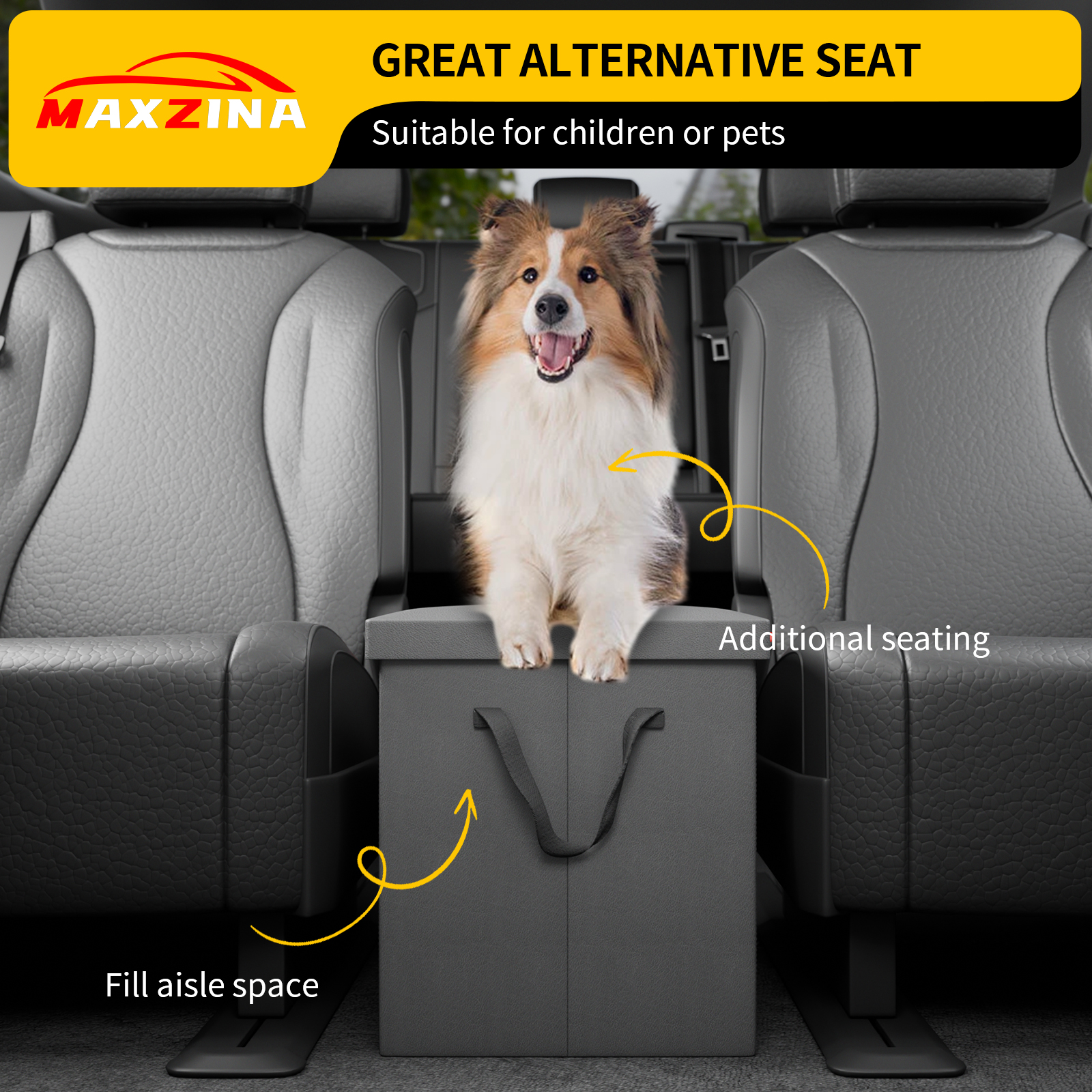 Maxzina Seat Aisle Storage Box Compatible with 2018-2025 2026 Chevrolet Traverse Rear Car Seat Organizer Foldable Backseat Console Organizer 2nd Row Travel Storage Chevy Traverse 7 Seat Accessories