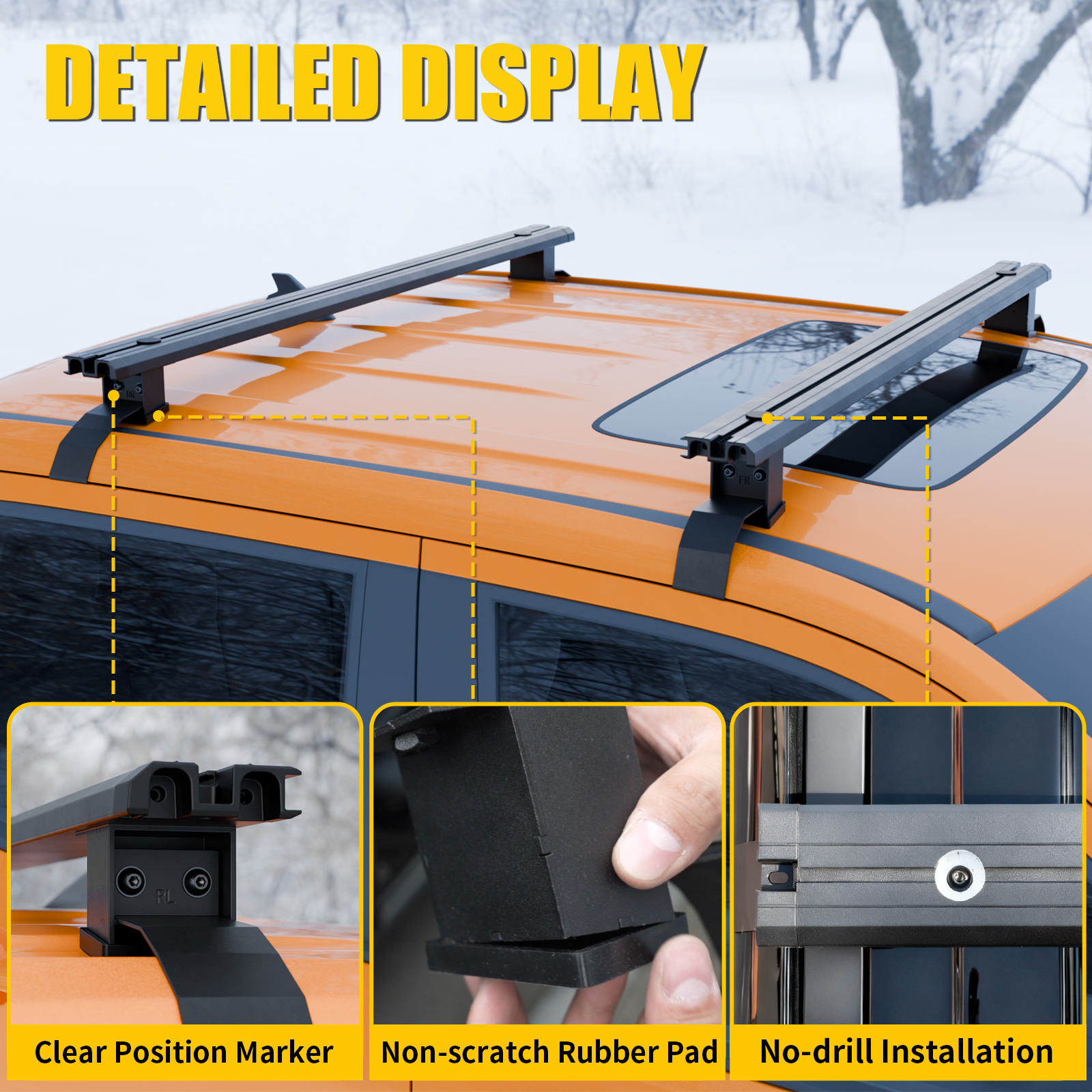 Maxzina 220lbs Roof Rack Cross Bars Compatible with 2022-2025 Ford Maverick 50" Aluminum Alloy T-Slot Truck Crossbar Roof Rack Rails Rooftop Luggage Cargo Carrier for 2024 Maverick Accessories
