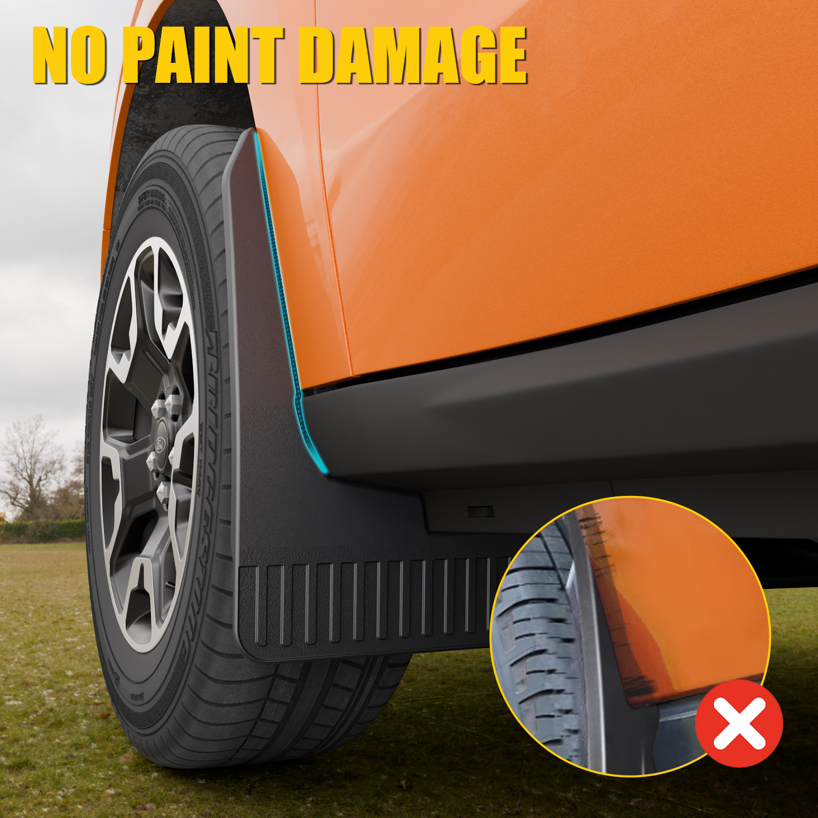 Maxzina Mud Flaps Compatible with 2022-2025 2026 Ford Maverick (Not for Lobo) Mud Guards Extra Large Version Front & Rear No Drilling 4PCS Splash Guards All Weather Protection Accessories