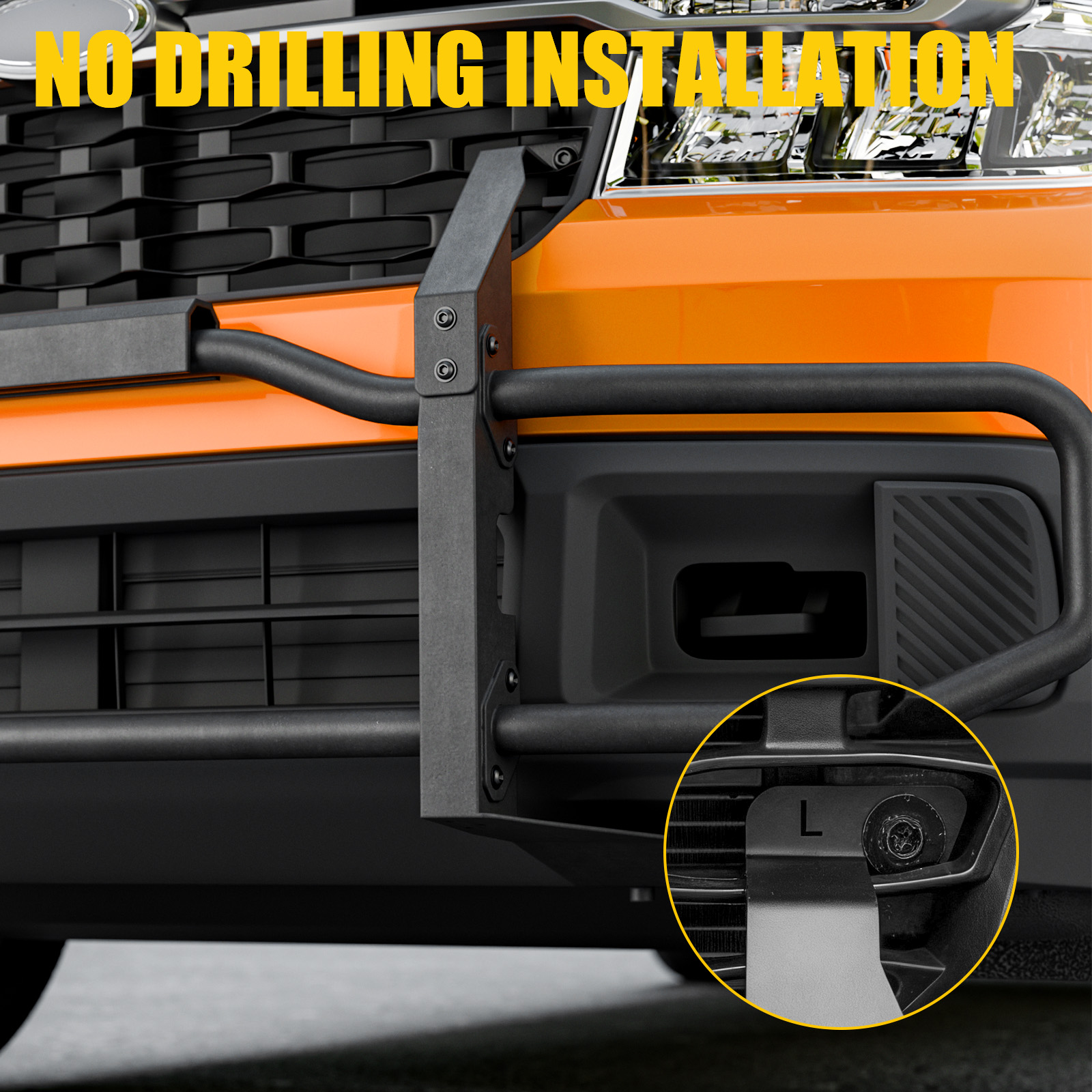 Maxzina Bull Bar Compatible with 2022-2024 Ford Maverick XLT (Not for 2025 2026) Front Bumper Carbon Steel Bolt-On Grill Bar Bumper Grille Brash Gurad