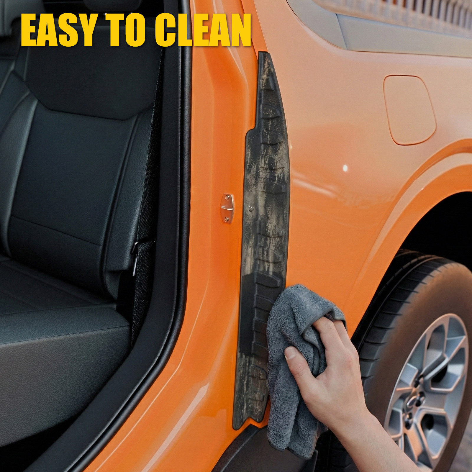 Maxzina Rear Door Edge Protectors Compatible with 2022-2025 2026 Ford Maverick TPE Rear Door Windshield Seal Strips