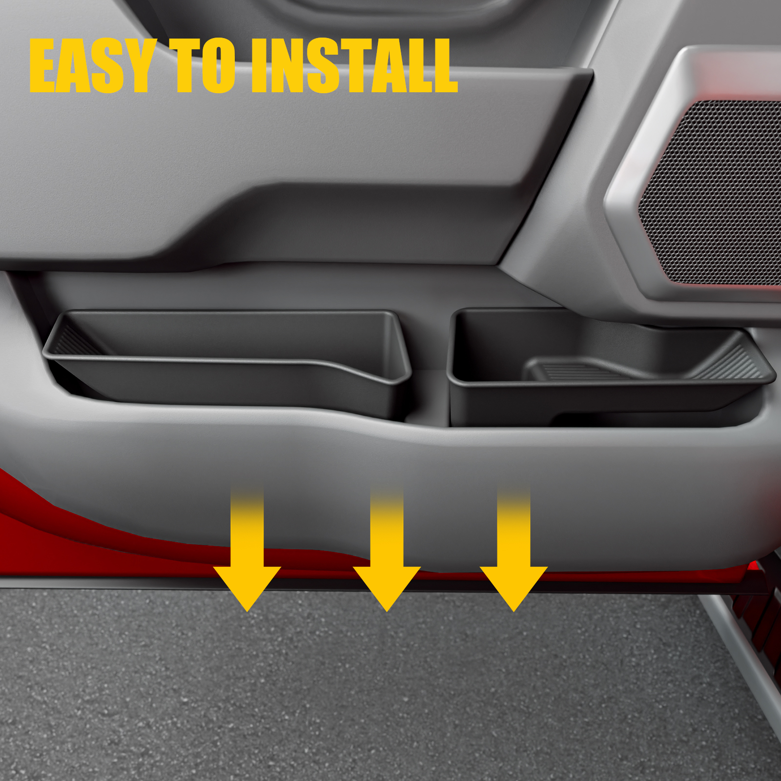 Maxzina Door Side Storage Tray Compatible with 2021-2025 2026 Ford F150 Side Door Storage Box Organizer Front & Rear 8PCS Silicone Car Side Phone Pocket for 2024 F-150 Accessories