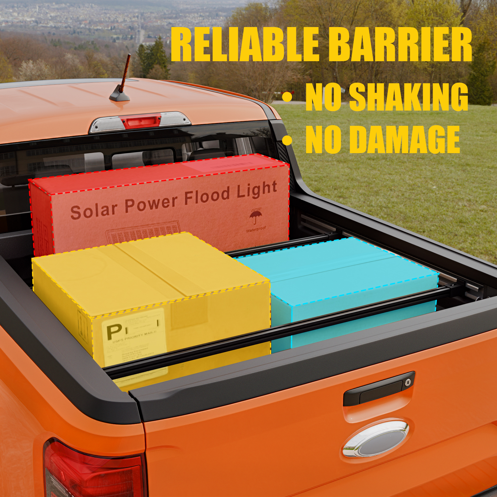 Maxzina Side Rail Cargo Bars Compatible with 2022-2025 2026 Ford Maverick Cargo Divider Bars Truck Bed Side Rail Sliding T-Slot Crossbars for 2024 Maverick Accessories (2PCS)