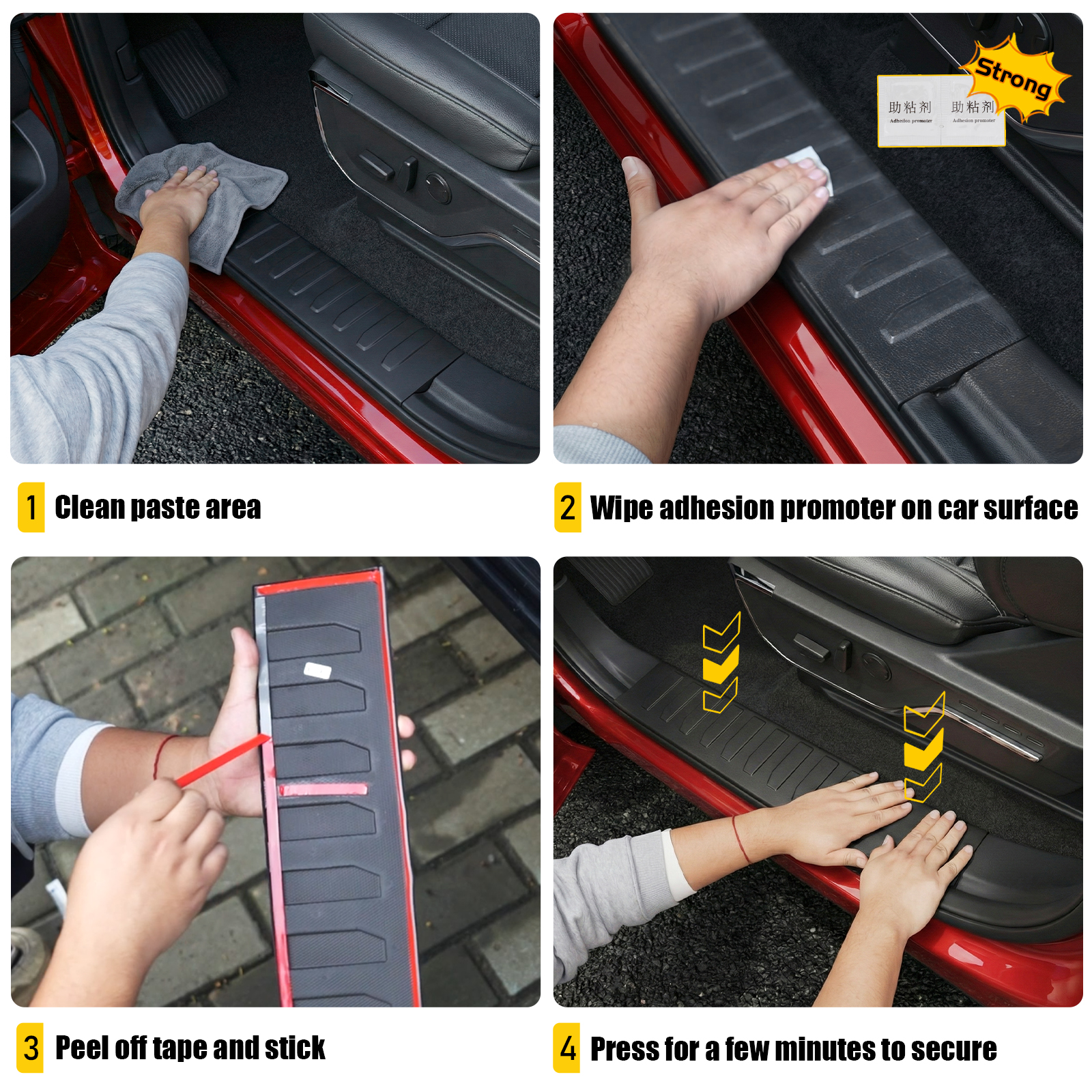 Maxzina Door Sill Protector Compatible with 2021-2024 2025 2026 Ford F150 Side Step Protector Side Edge Step Guard Car Door Dust Shield Cover