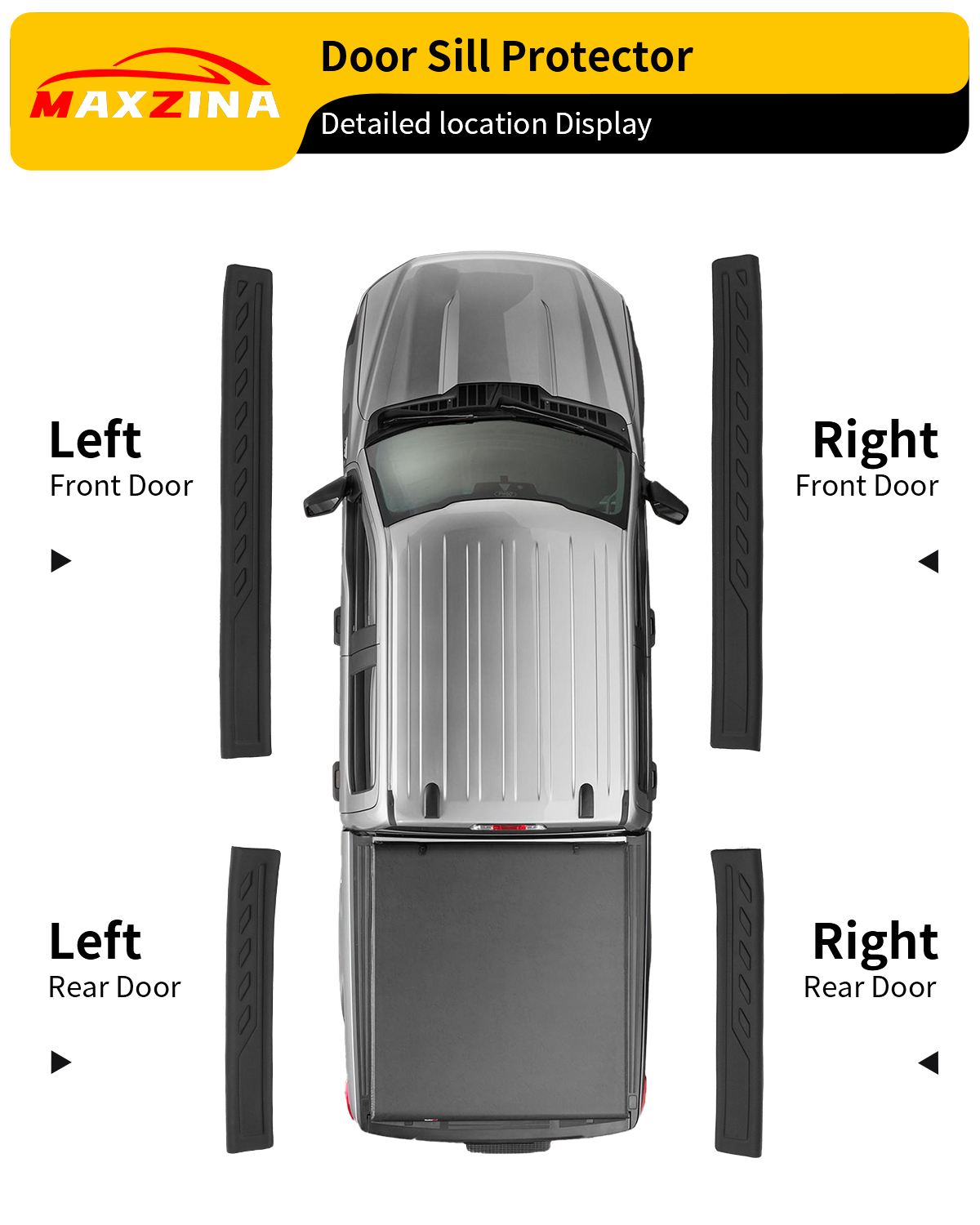 Maxzina 2022 2023 2024 2025 Ford Maverick Door Sill Protector 4PCS Door Step Protector Exterior
