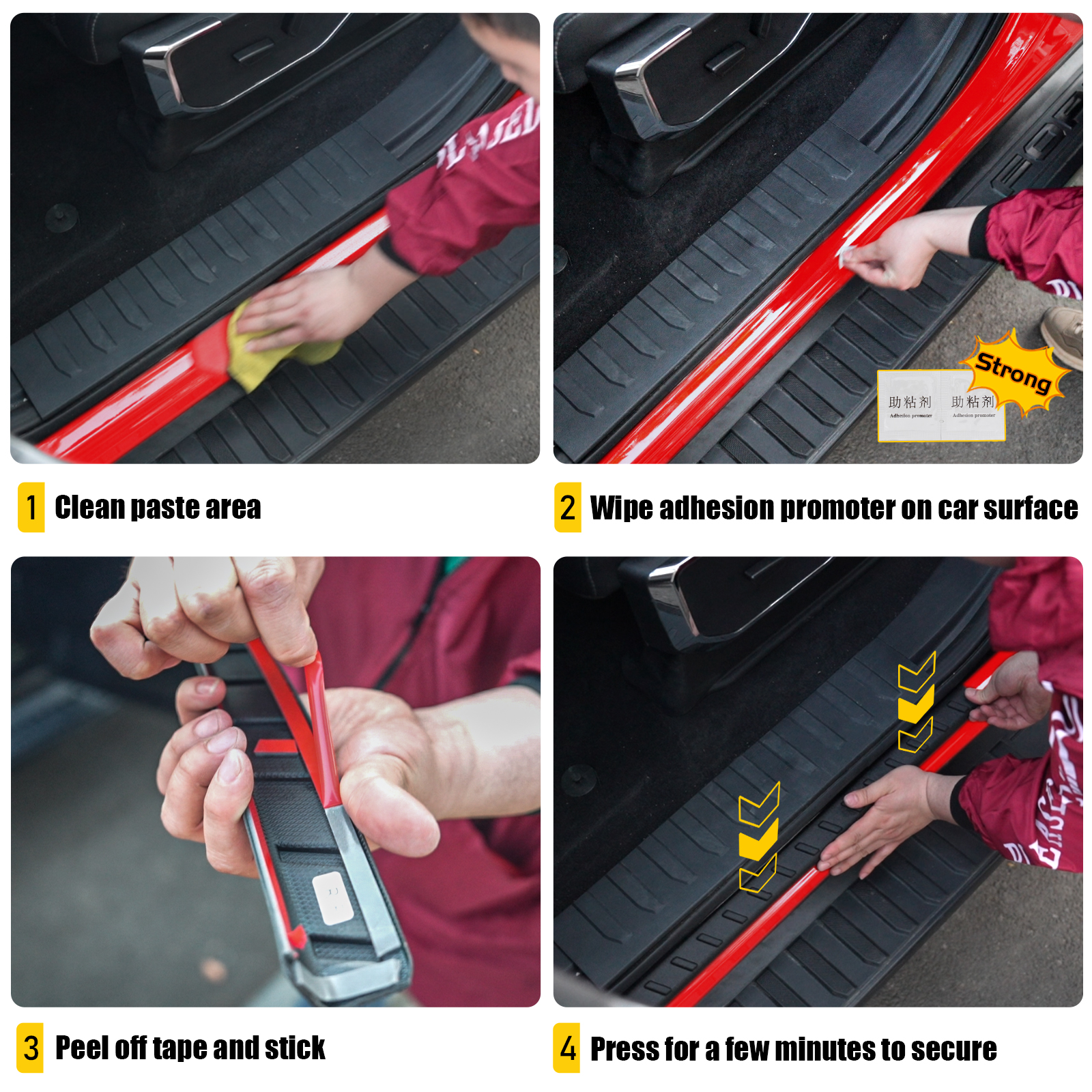 Maxzina Door Sill Protector Compatible with 2021-2024 2025 2026 Ford F150 Side Step Protector Side Edge Step Guard Car Door Dust Shield Cover